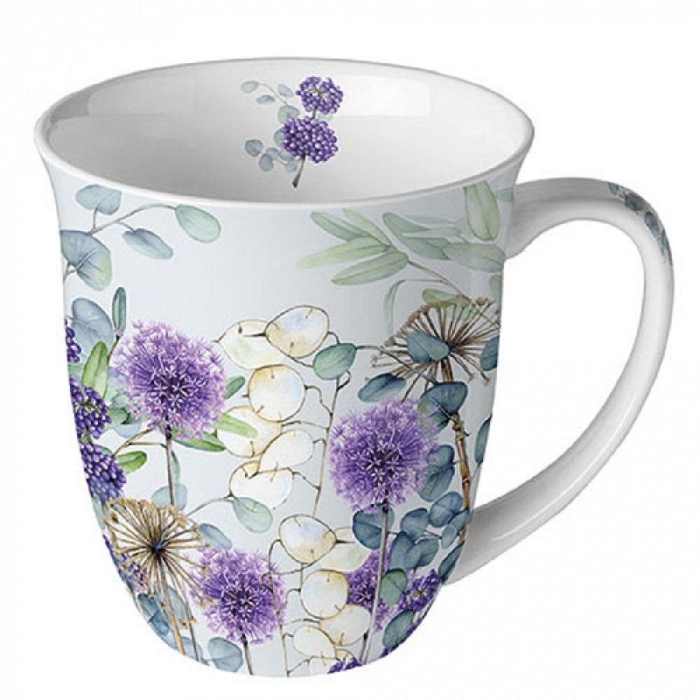 Ambiente Luxury Paper Products Becher Pfingstrosen, Rosen- Mug Blumen Tee/Kaffee Tasse, Porzellan, Sommmer/Frühling Motive - Ideal Als Geschenk