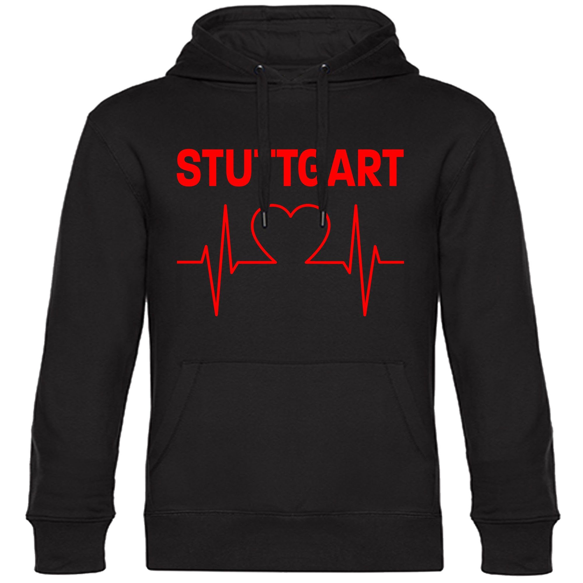 multifanshop Kapuzensweatshirt Stuttgart - Herzschlag - Hoodie