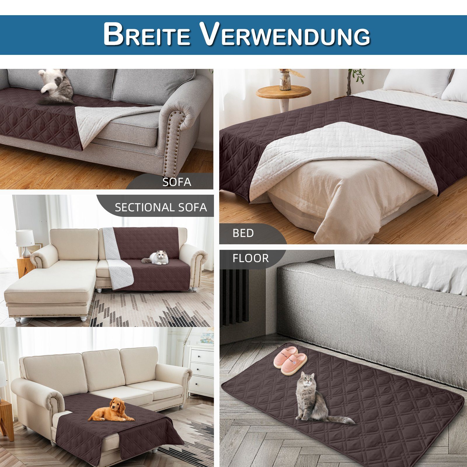 Rosnek Bettbezug Gesteppt, wasserdicht, rutschfest, für günstig online kaufen