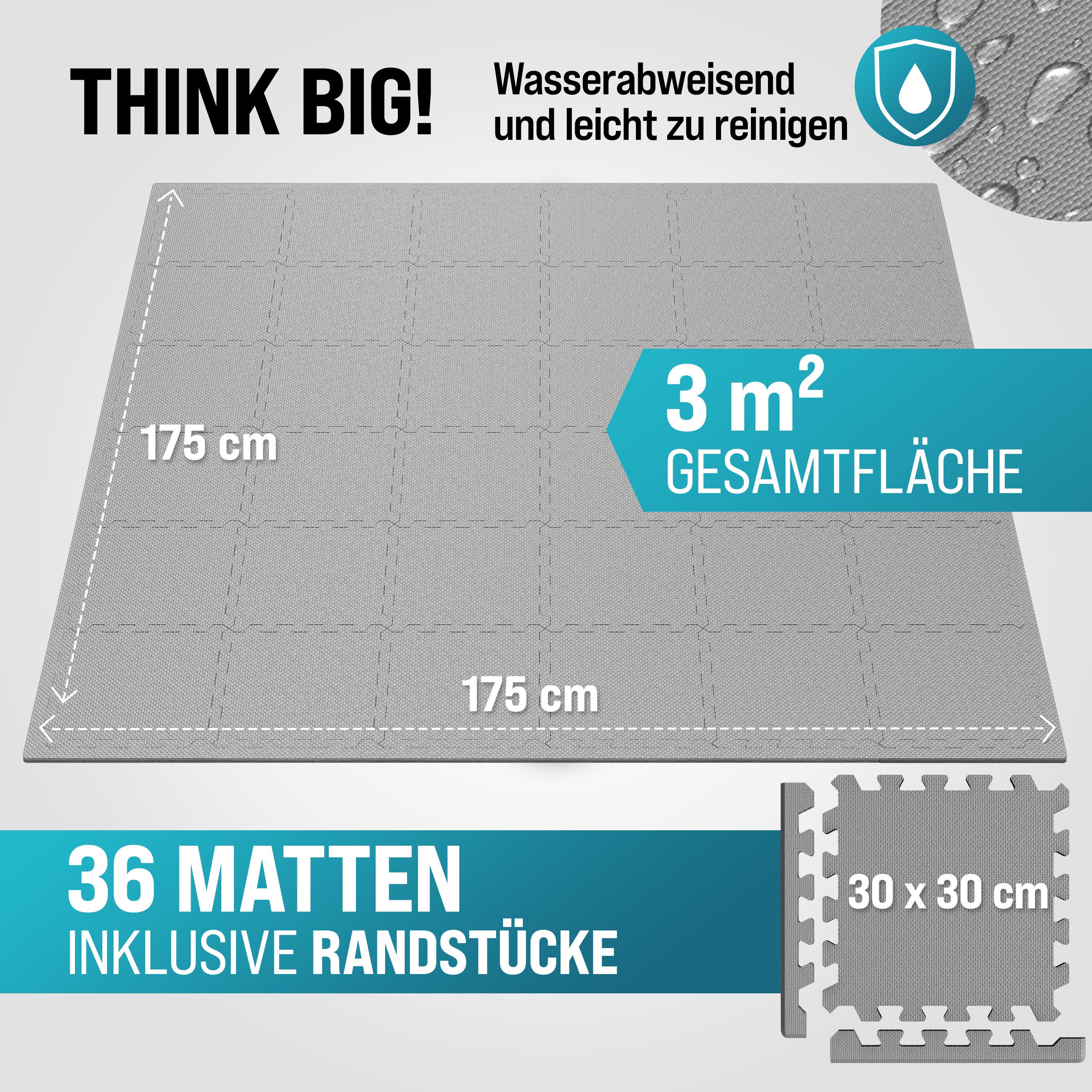 monzana Bodenschutzmatte, 36-St., Rutschfest, EVA-Schaumstoff, Bodenschutz, günstig online kaufen