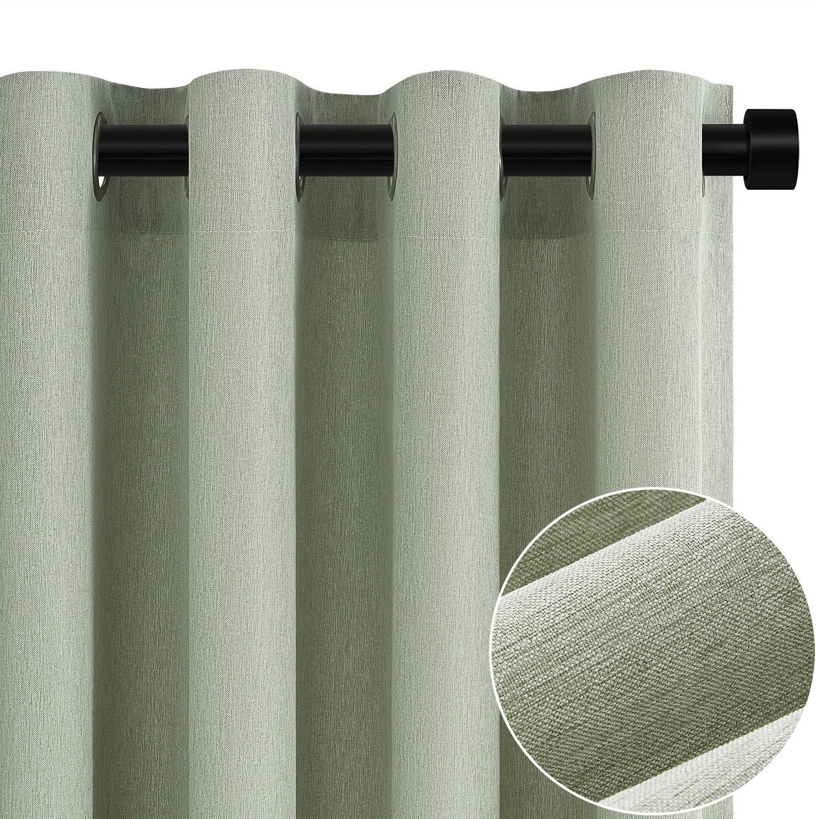 Topfinel Vorhang Vorhang Wohnzimmer Leinenoptik Licht Filtern mit Ösen Halb günstig online kaufen