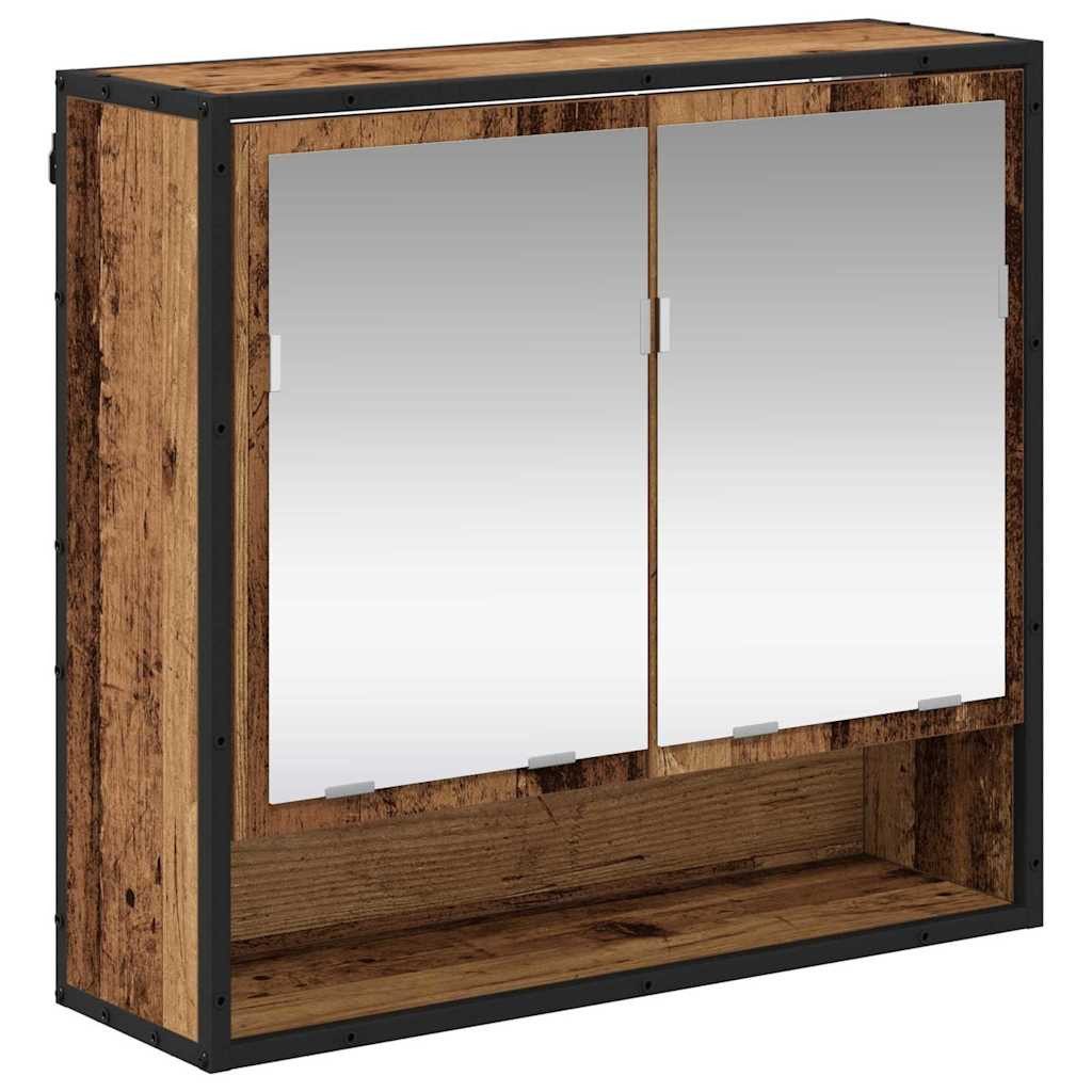vidaXL Badezimmerspiegelschrank Badezimmer-Spiegelschrank Altholz 65 x günstig online kaufen