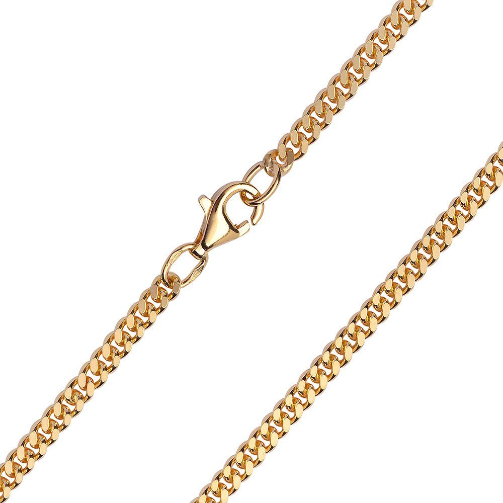 Materia Goldkette Damen Herren Panzerkette 2mm K99, 333 Gelbgold, Hochglanz