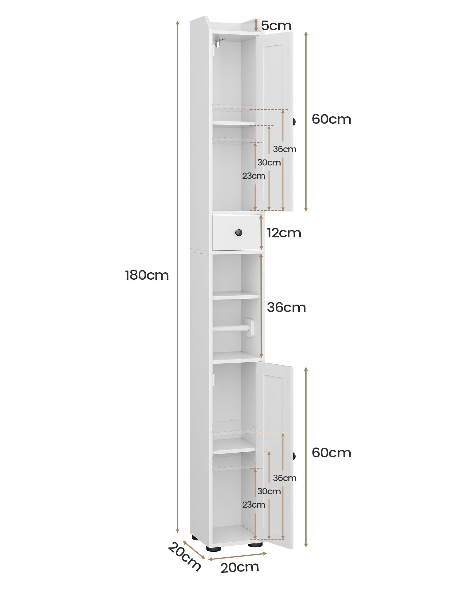 MSMASK Hochschrank Badezimmerschrank Badschrank mit Freistehend Toilettenro günstig online kaufen