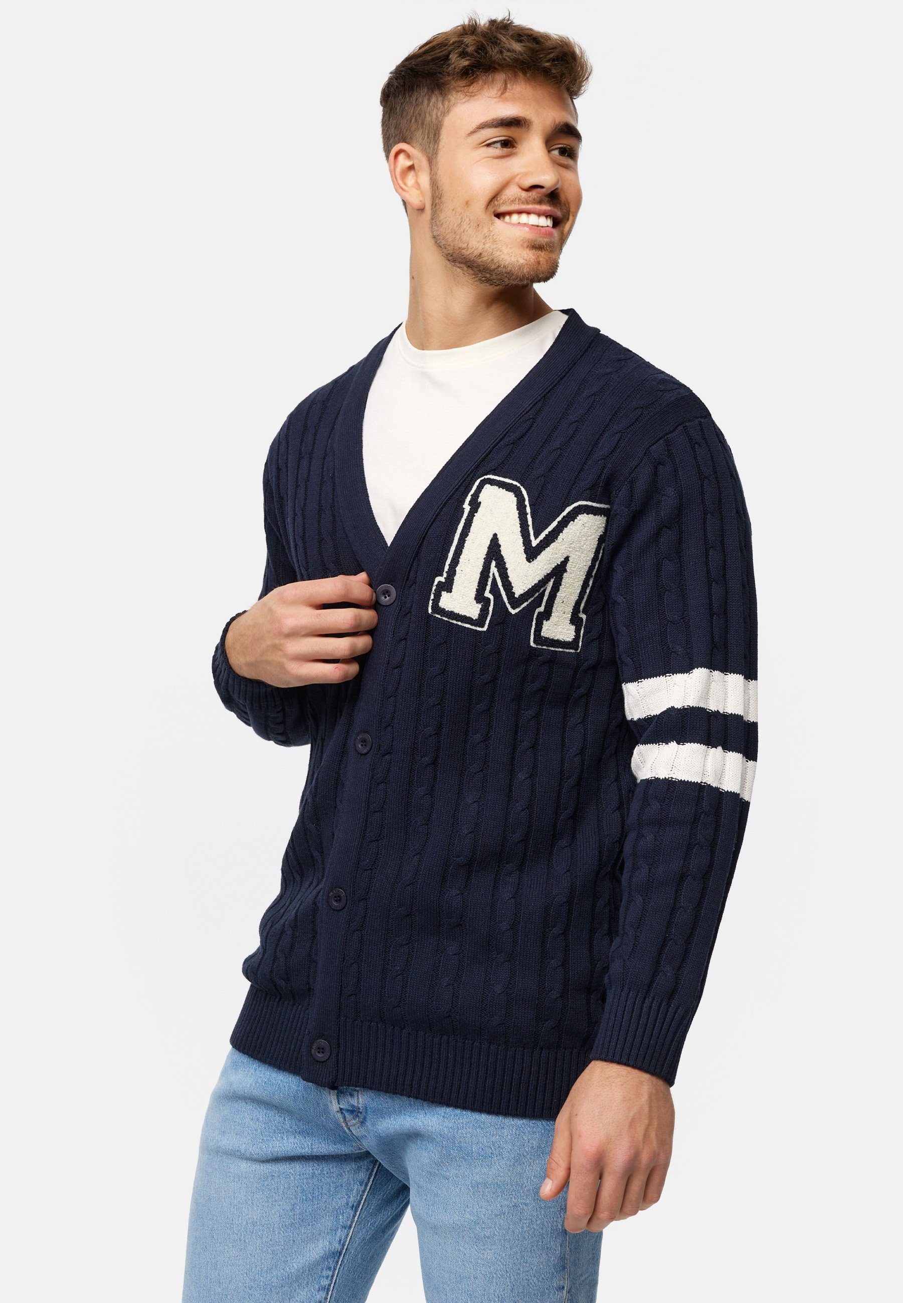 INJose Indicode Cardigan Navy