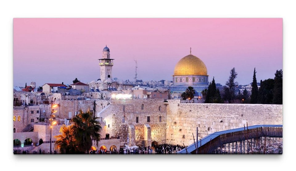 möbel-direkt.de Leinwandbild Bilder XXL In Jerusalem 50x100cm Wandbild auf  Leinwand