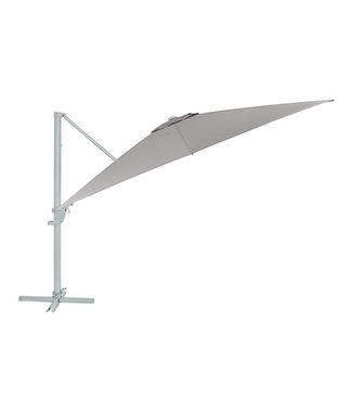 Dehner Sonnenschirm Zypern, 264 x 300 x 300 cm, Aluminium/Polyester, Um 360° schwenk- & kippbarer Ampelschirm mit UV 80+ inklusive Kurbel