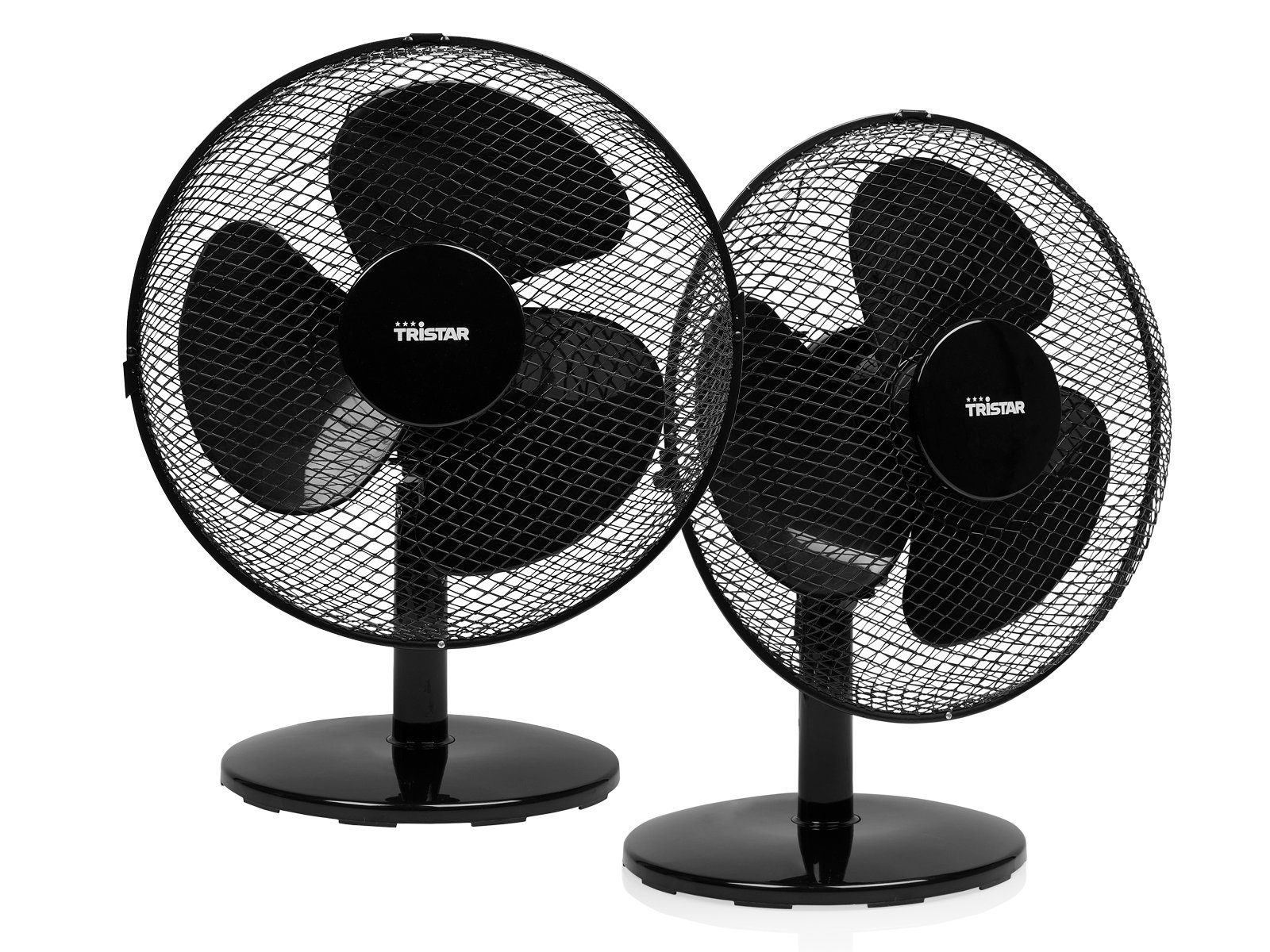 Ø30cm 2er SET Windmaschine Tischventilator, mini leise, Raumlüfter, kleine Schwarz Tisch-Lüfter Setpoint