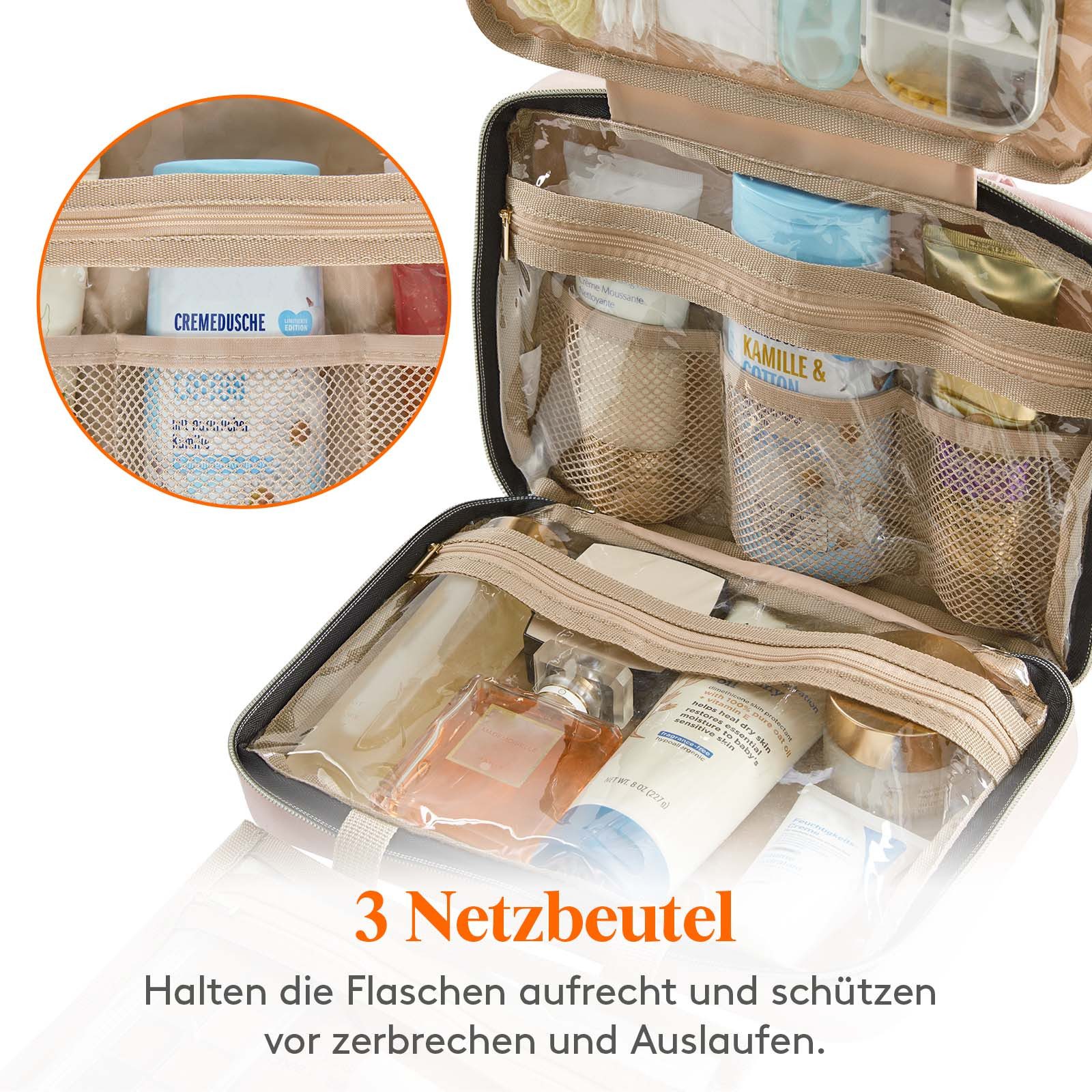 Lifewit Kulturbeutel Reise Kulturbeutel,Kosmetiktasche Kulturtasche zum Aufhängen Organizer (Packung, 1-tlg., 8L,B/H/T 32/23/10.5 cm, 4L,B/H/T 28/19/7.5 cm), Spritzwassergeschützt
