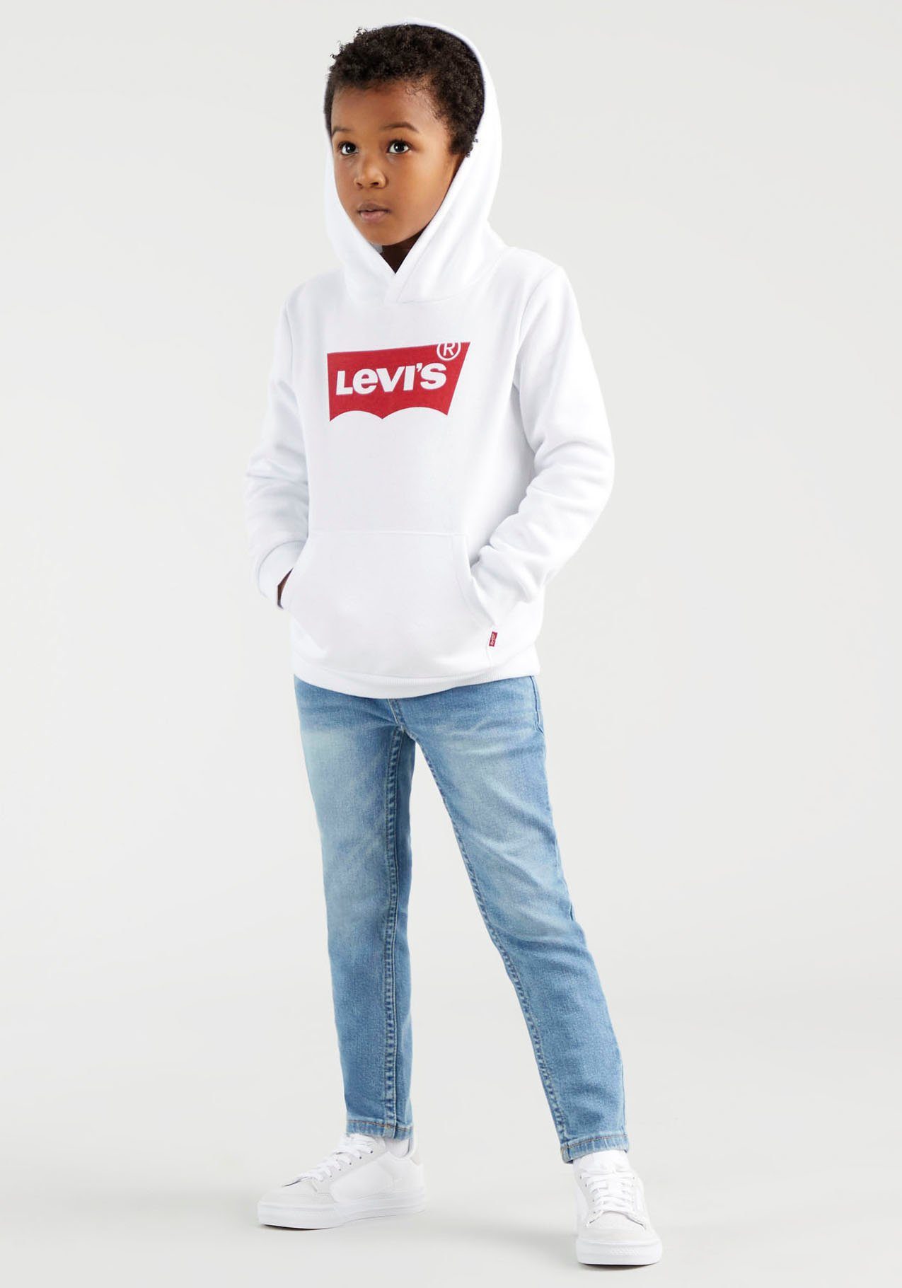 Kapuzensweatshirt BATWING HOODIE Levi's® white BOYS Kids for