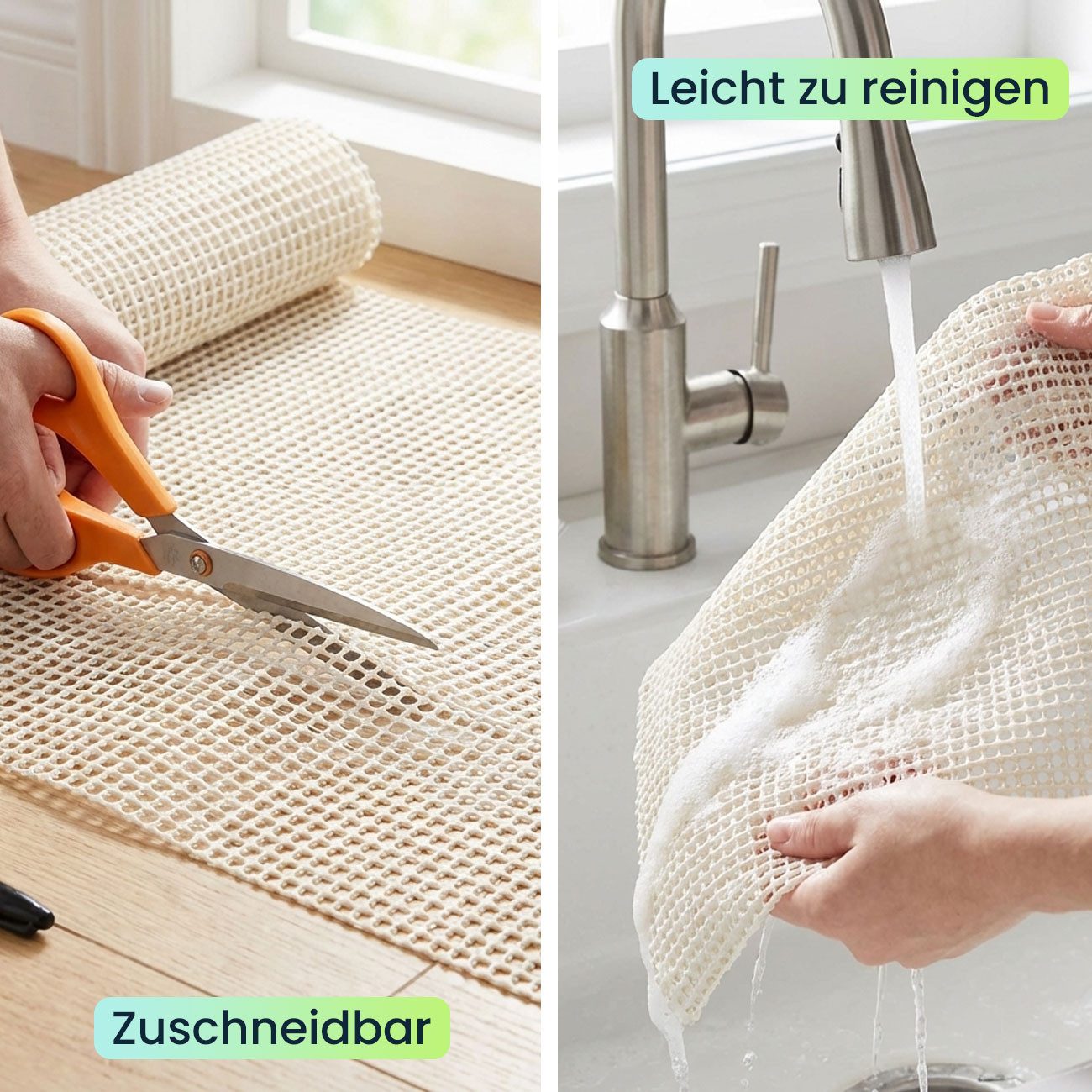 Casativo Antirutsch Teppichunterlage Antirutschmatte zuschneidbar, 80 x 200 cm, (2-St), Rutsch Stop für Teppiche, Schubladen, Kofferraum – Bild 4 von 5