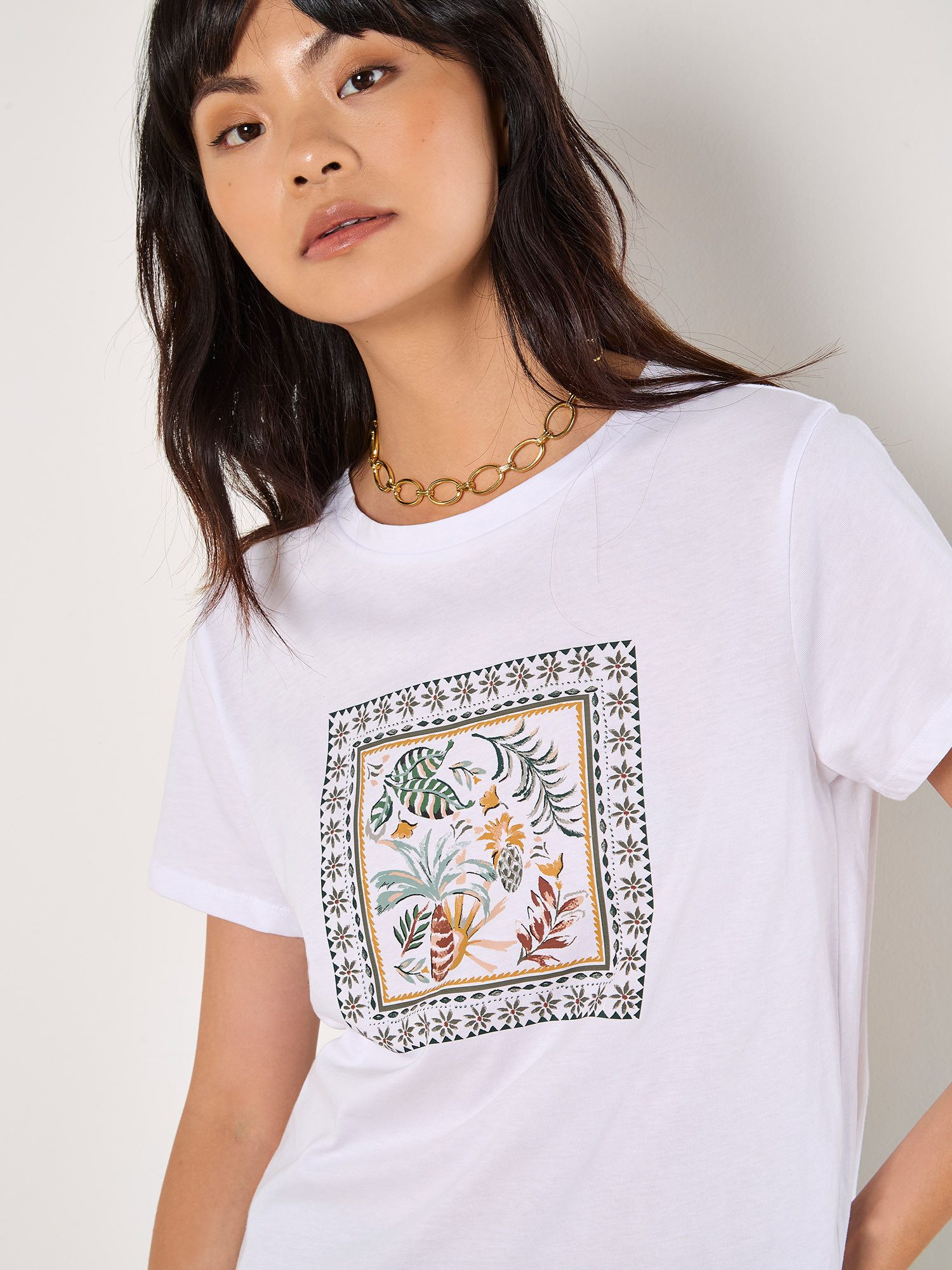 Apricot T-Shirt Tropical Placement Shirt mit tollem Druck günstig online kaufen
