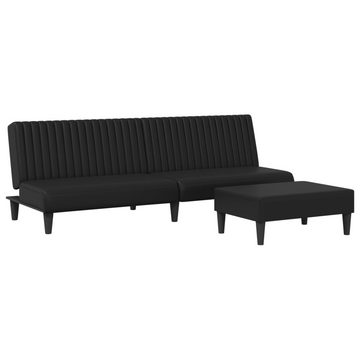 vidaXL Sofa 2-tlg. Sofagarnitur Schwarz Kunstleder