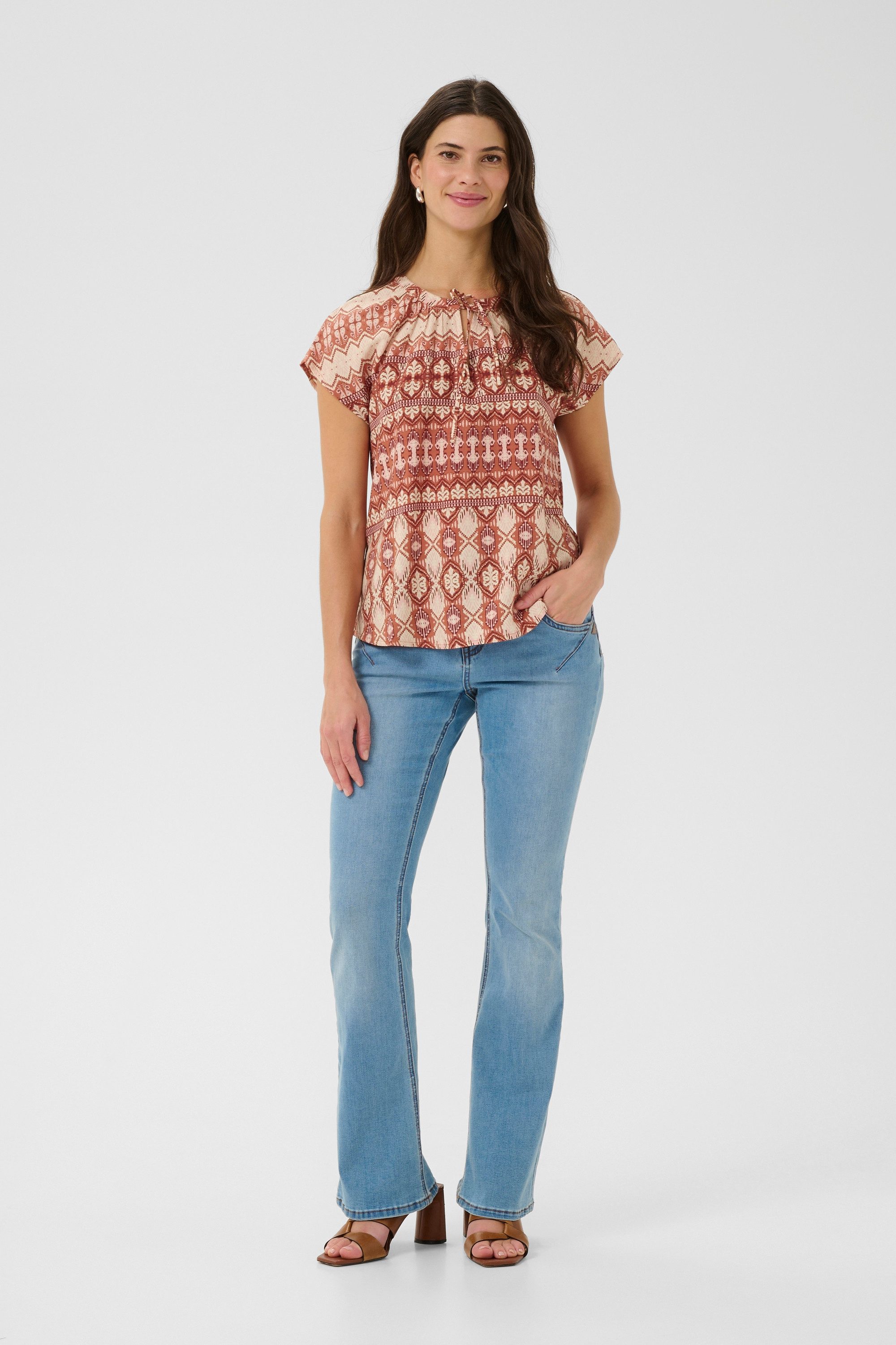 Cream Kurzarmbluse Kurzarm-Bluse CRTiah