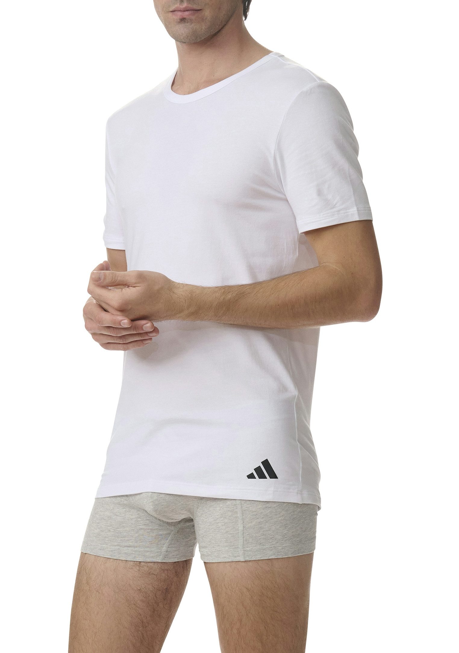adidas Sportswear T-Shirt Active Flex Cotton (2er Pack) Lockere Passform, Rundhals-Ausschnitt, Kurzarm
