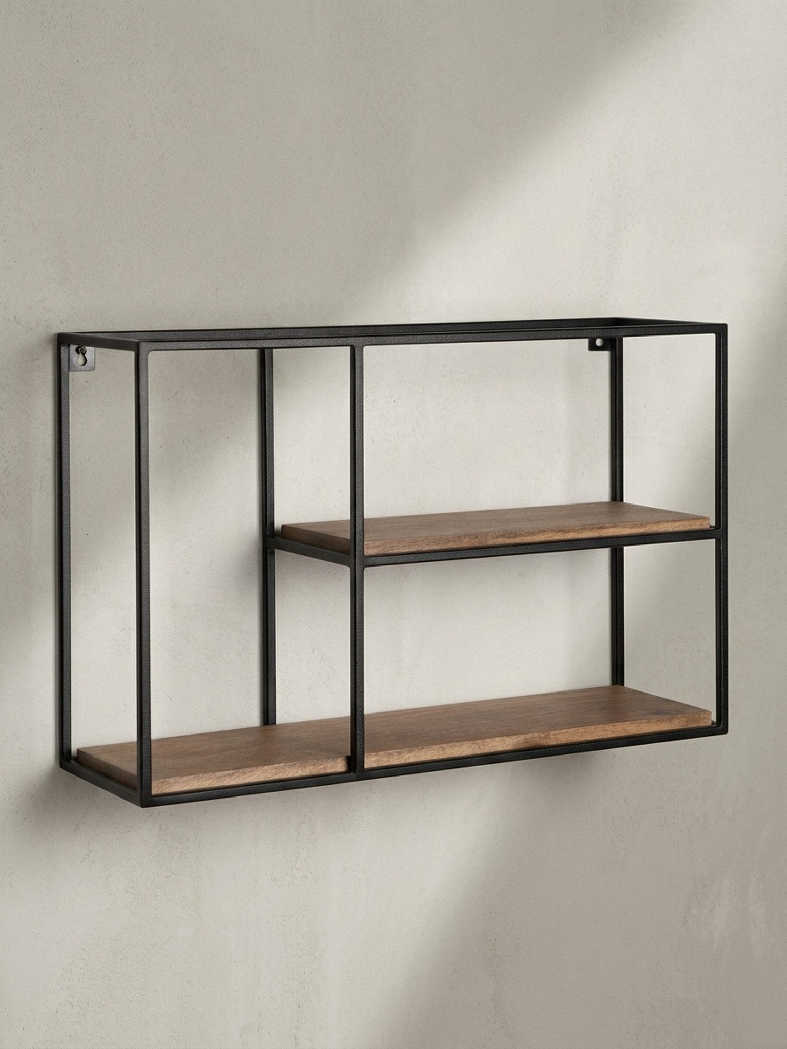 KADIMA DESIGN Wandregal Schweberegal Mango Massivholz, 60x40x18 cm, Industrial