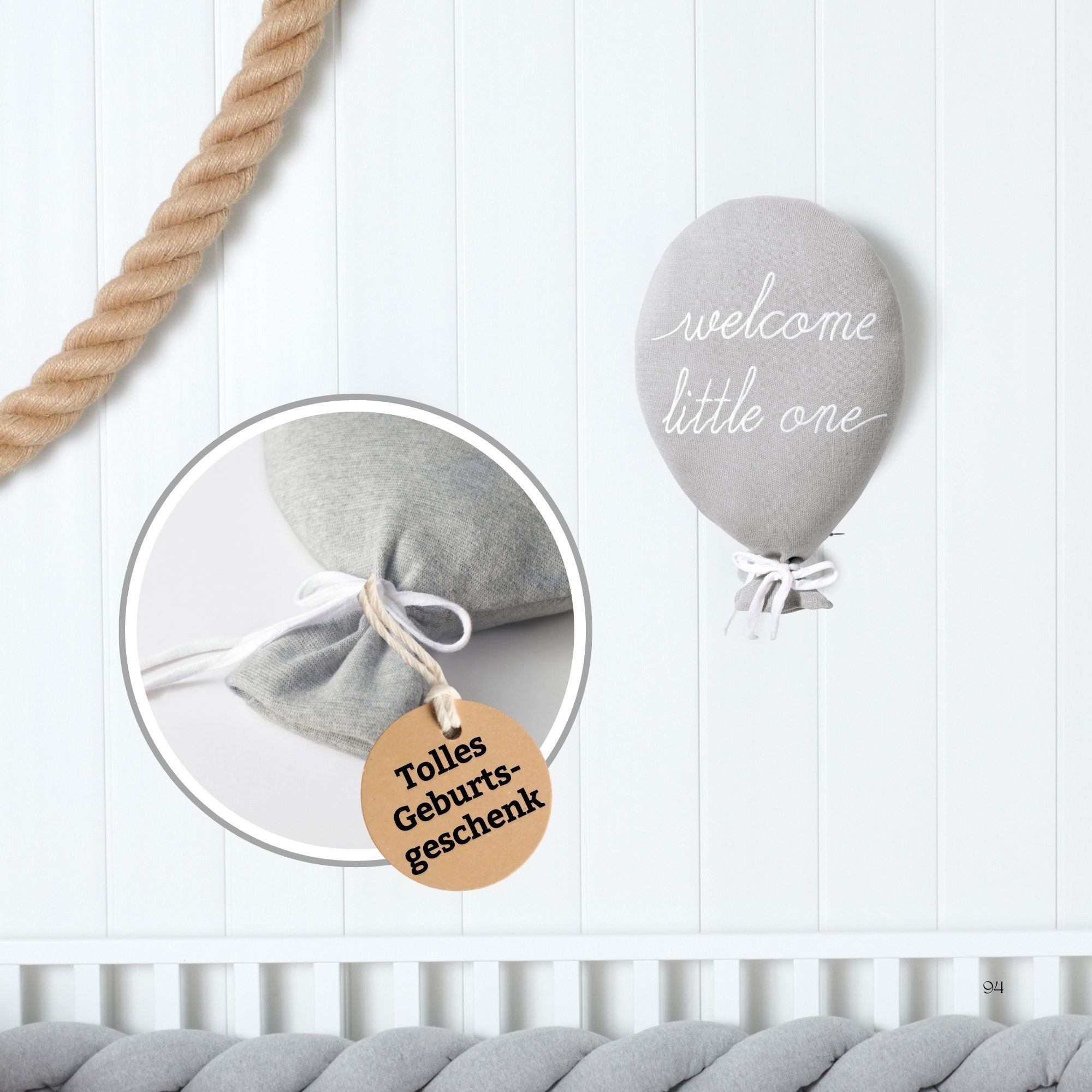 Nordic Coast Company Wimpelkette, Babyzimmer Kinderzimmer Wanddeko Geschenk Geburt Taufe Geburtstag