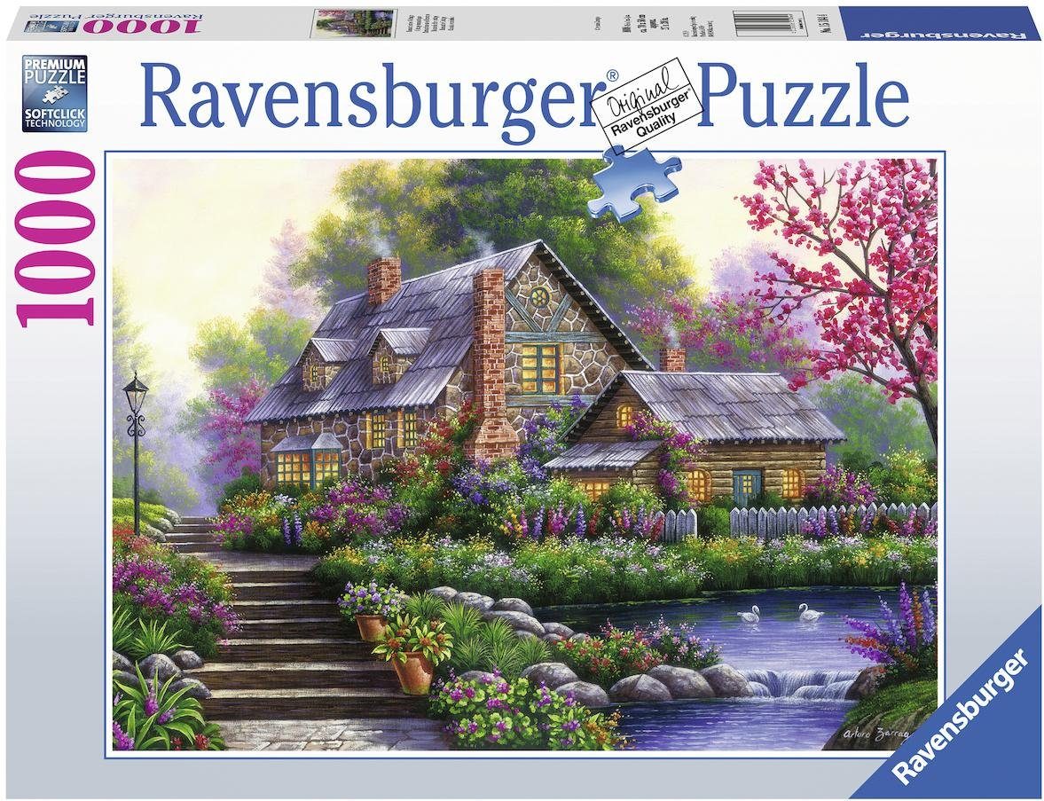 Germany, Made FSC® Ravensburger schützt Puzzleteile, - Cottage, Puzzle in weltweit Romantisches - 1000 Wald