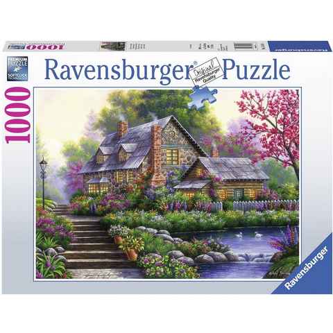 Ravensburger Puzzle Romantisches Cottage, 1000 Puzzleteile, Made in Germany, FSC® - schützt Wald - weltweit
