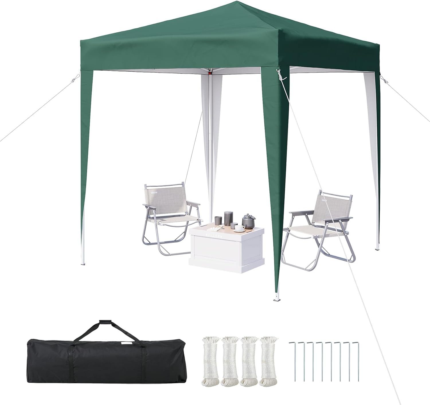 AOXUN Pavillon 2x2m Wasserdicht, Metallrahmen-Schutzzelt,Grau, in drei Höhen verstellbar