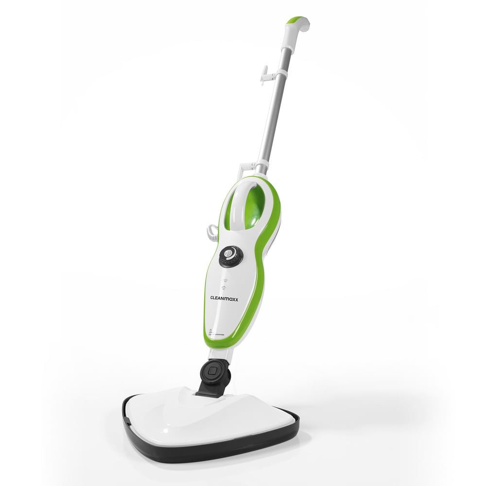 CLEANmaxx Dampfbesen Dampfreiniger - 1500W, 1500 W, beutellos, 5in1 limegreen