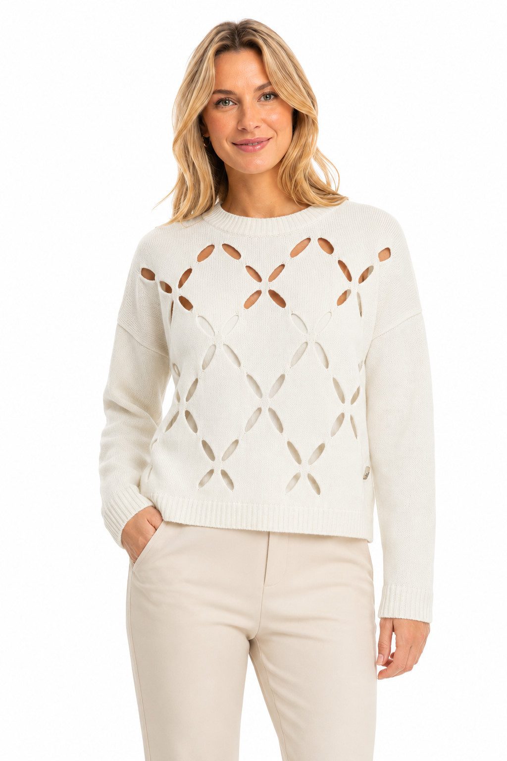 Strickpullover Damen Strickpullover ? Wollpullover mit Cut-Out-Muster - Liu Jo