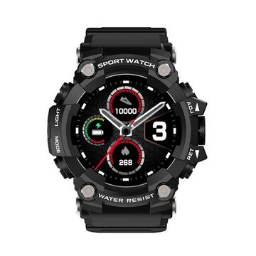 MANTA SWT03BP Armbanduhr mit Bluetooth Fitnesstracker + Herzfrequenzmessung Smartwatch (3,3 cm/1,3 Zoll), IP67 Wasserfest, Touchscreen, Wettervorhersage