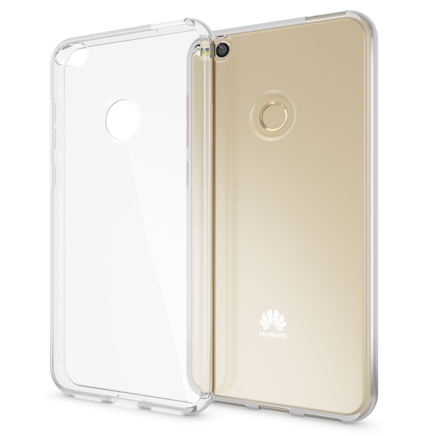 Nalia Smartphone-Hülle Huawei P8 Lite (2017), Klare Silikon Hülle / Extrem Transparent / Durchsichtig / Anti-Gelb