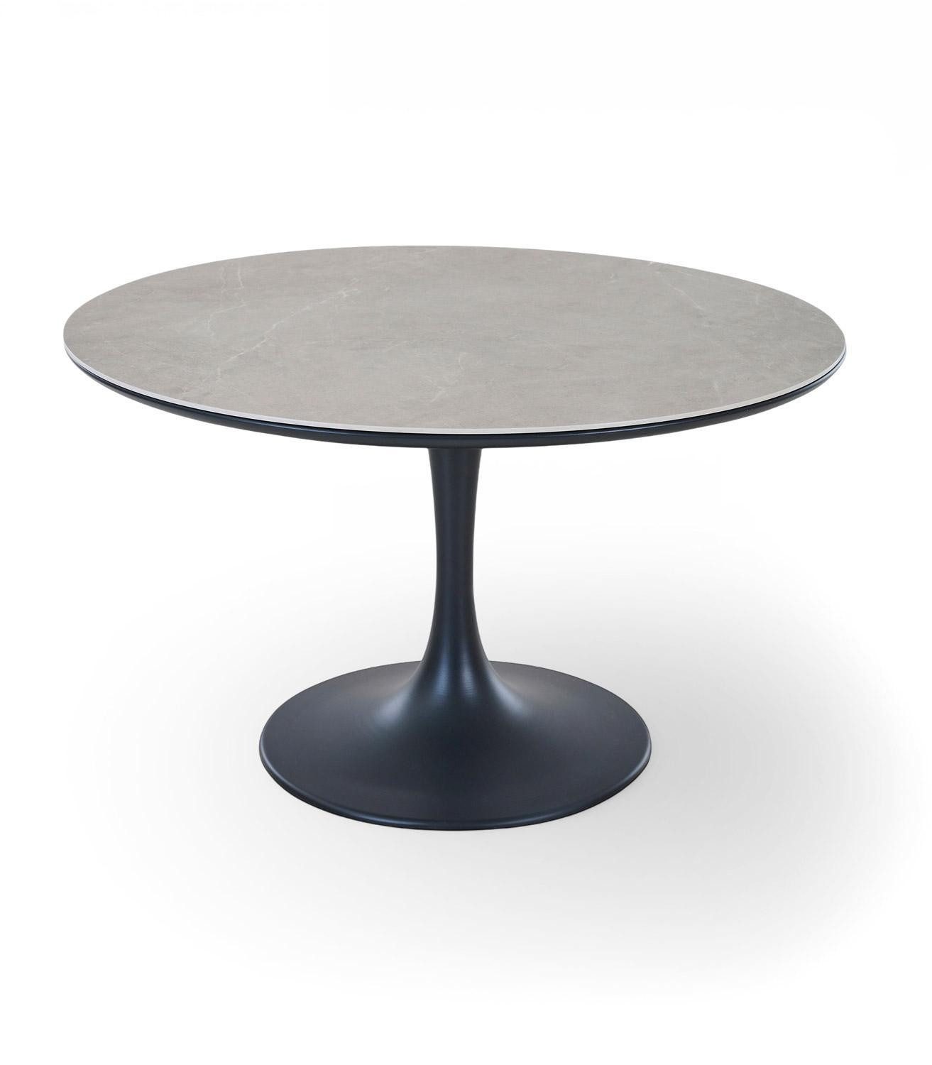 MONDO Gartentisch LATEA, Anthrazit, Betongrau, Aluminium, Sinterstein, Ø 120 x H 74 cm