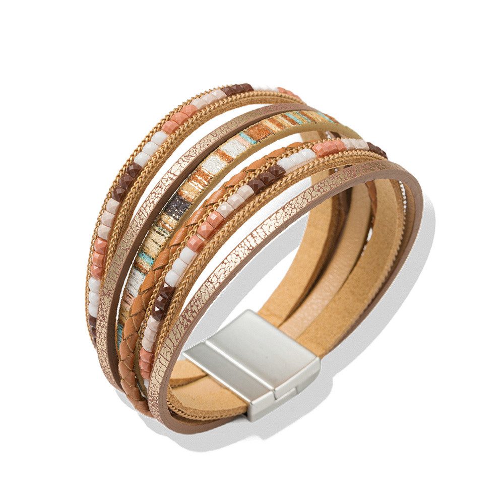 Firetti Armband Schmuck Geschenk Edelstahl Leder Armschmuck Armkette, Made in Germany