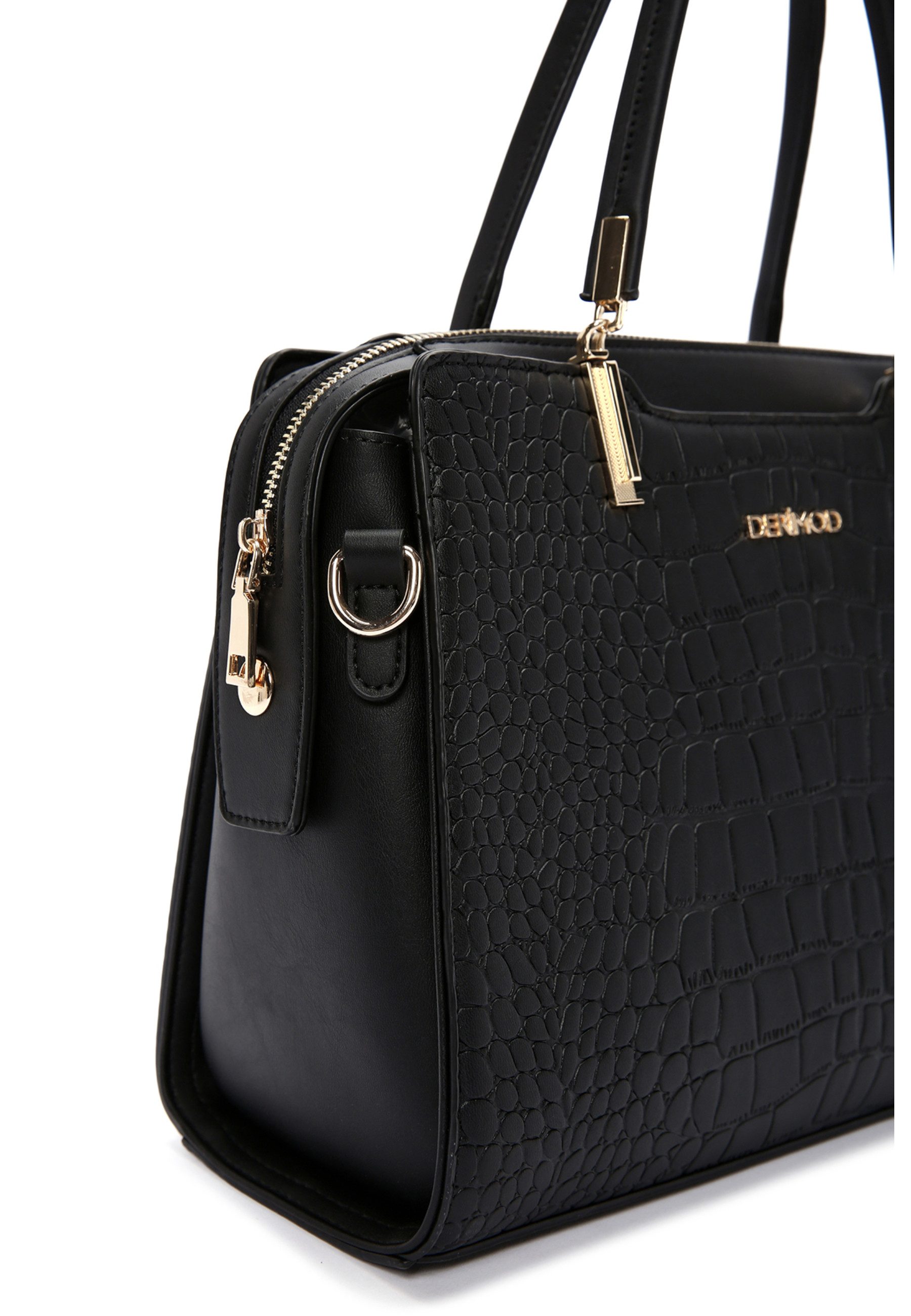 Derimod Umhängetasche Handtasche aus Kunstleder, Kunstleder, Schulterriemen, Groß