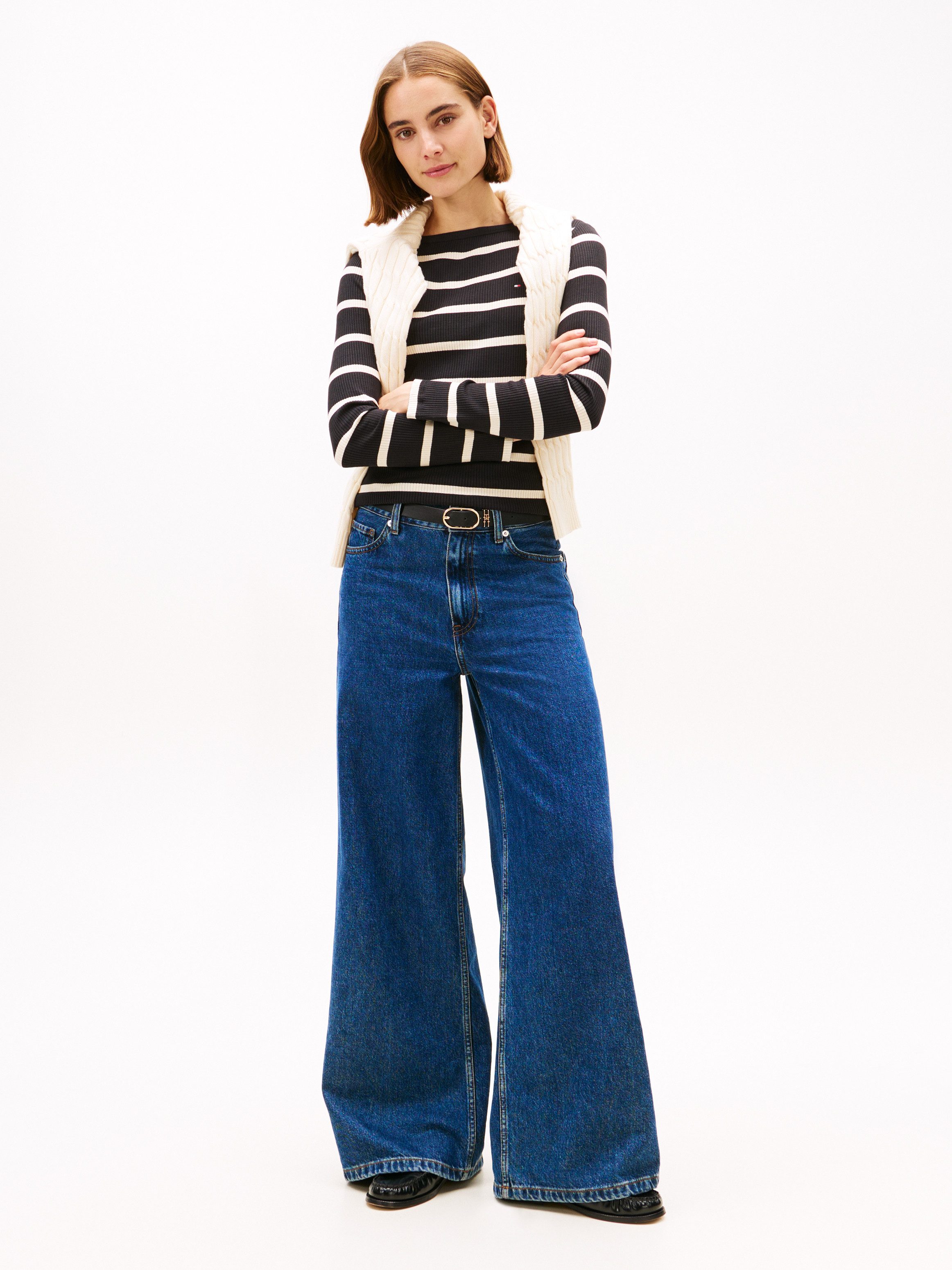 Tommy Hilfiger Langarmshirt SLIM 5X2 RIB BOAT-NK LS mit U-Boot Ausschnitt u günstig online kaufen