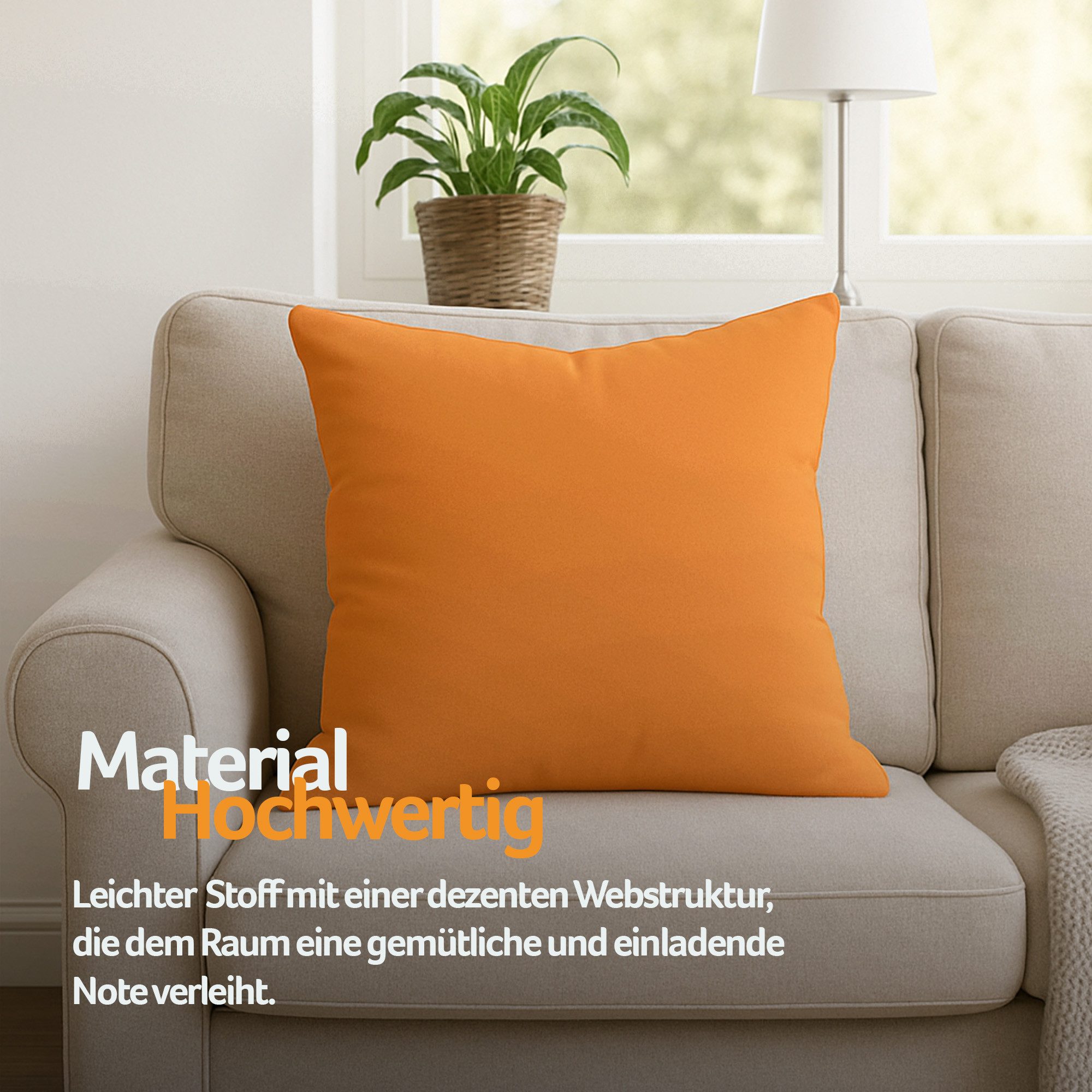 Bestlivings Kissenbezüge „Ellen“ mit Reißverschluss, Unifarben, verschiedene Größen und Farben, 100% Mikrofaser, waschbar bei 30°C