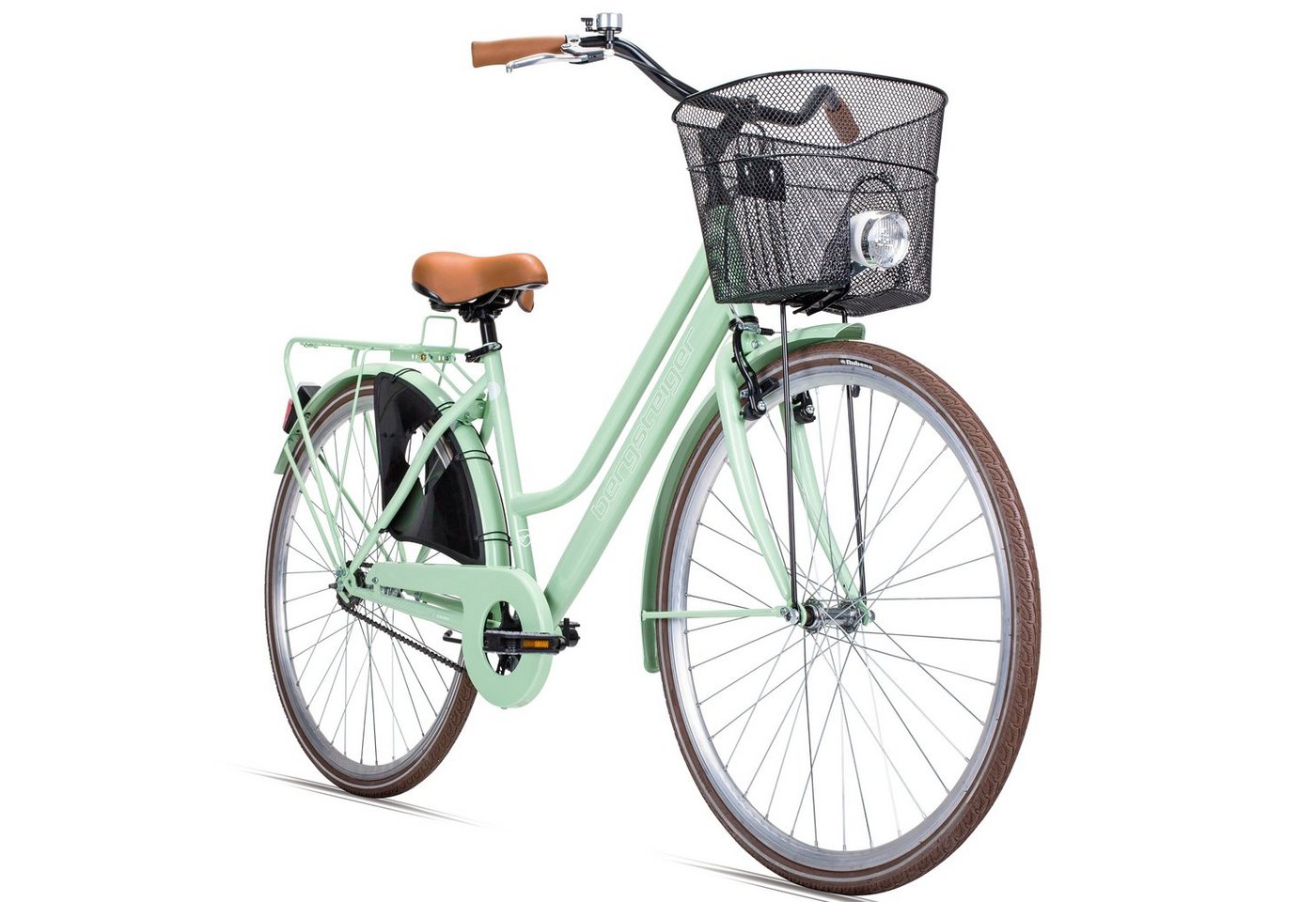 bergsteiger Cityrad Amsterdam 26, 28 Zoll Damenfahrrad, ab 150 cm, Korb, 1 Gang, V-Bremse & Rücktrittbremse