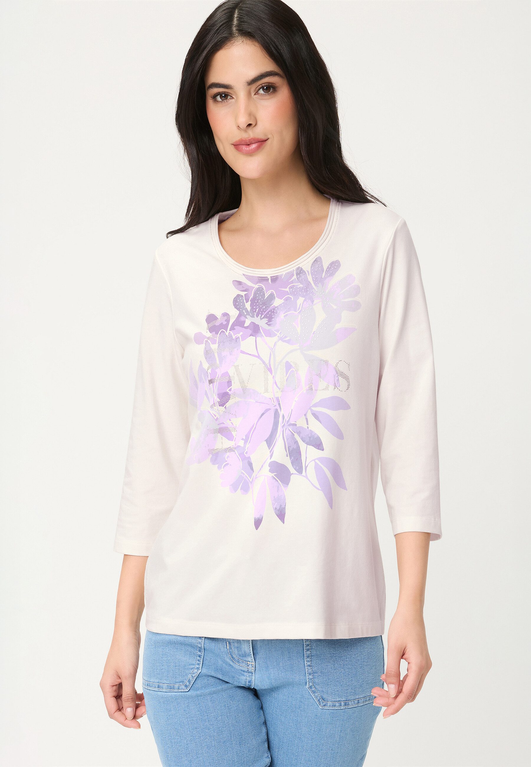 Olsen T-Shirt Shirt mit verziertem Placement-Print