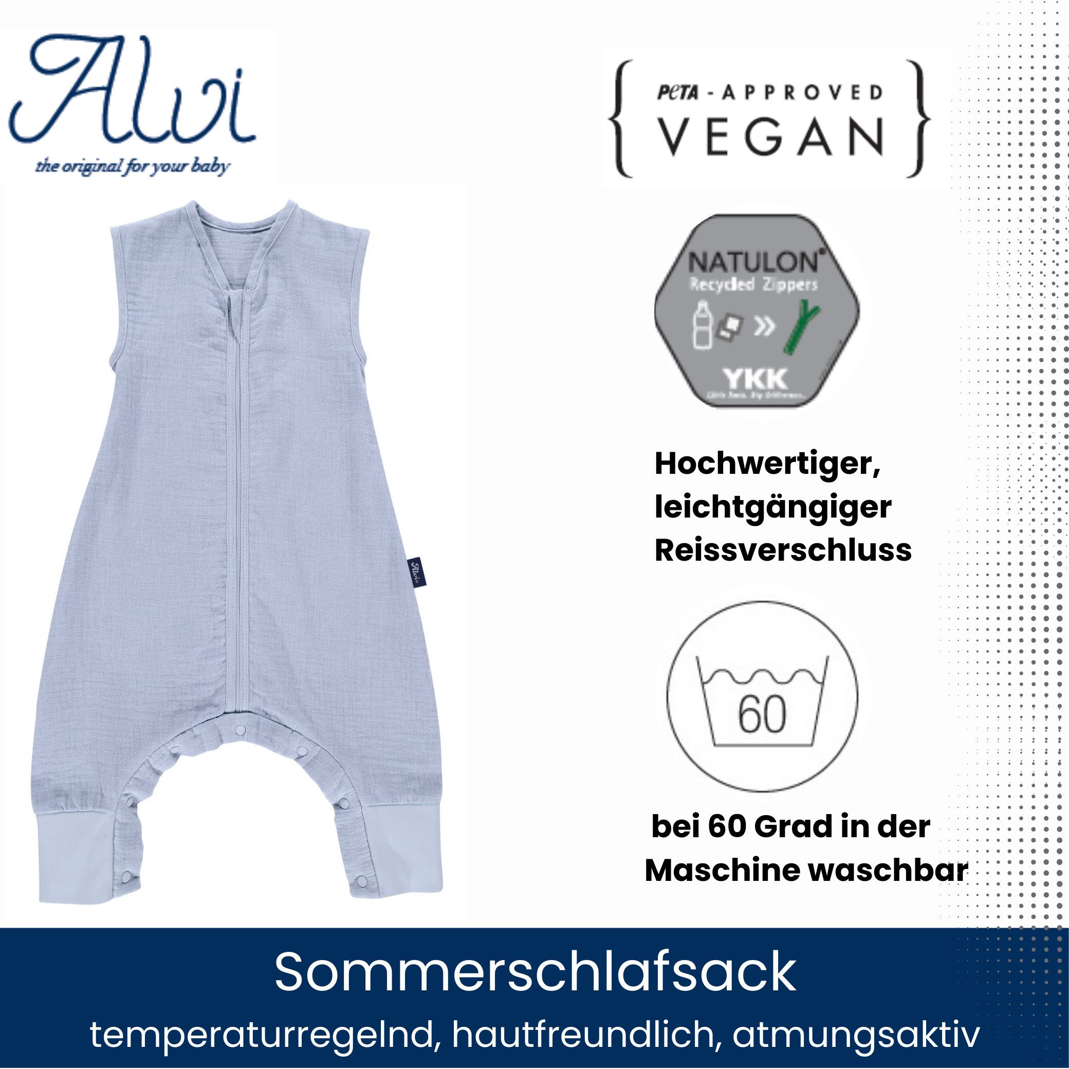 Alvi® Babyschlafsack Sleep-Overall Mull-Schlafsack light Exklusiv