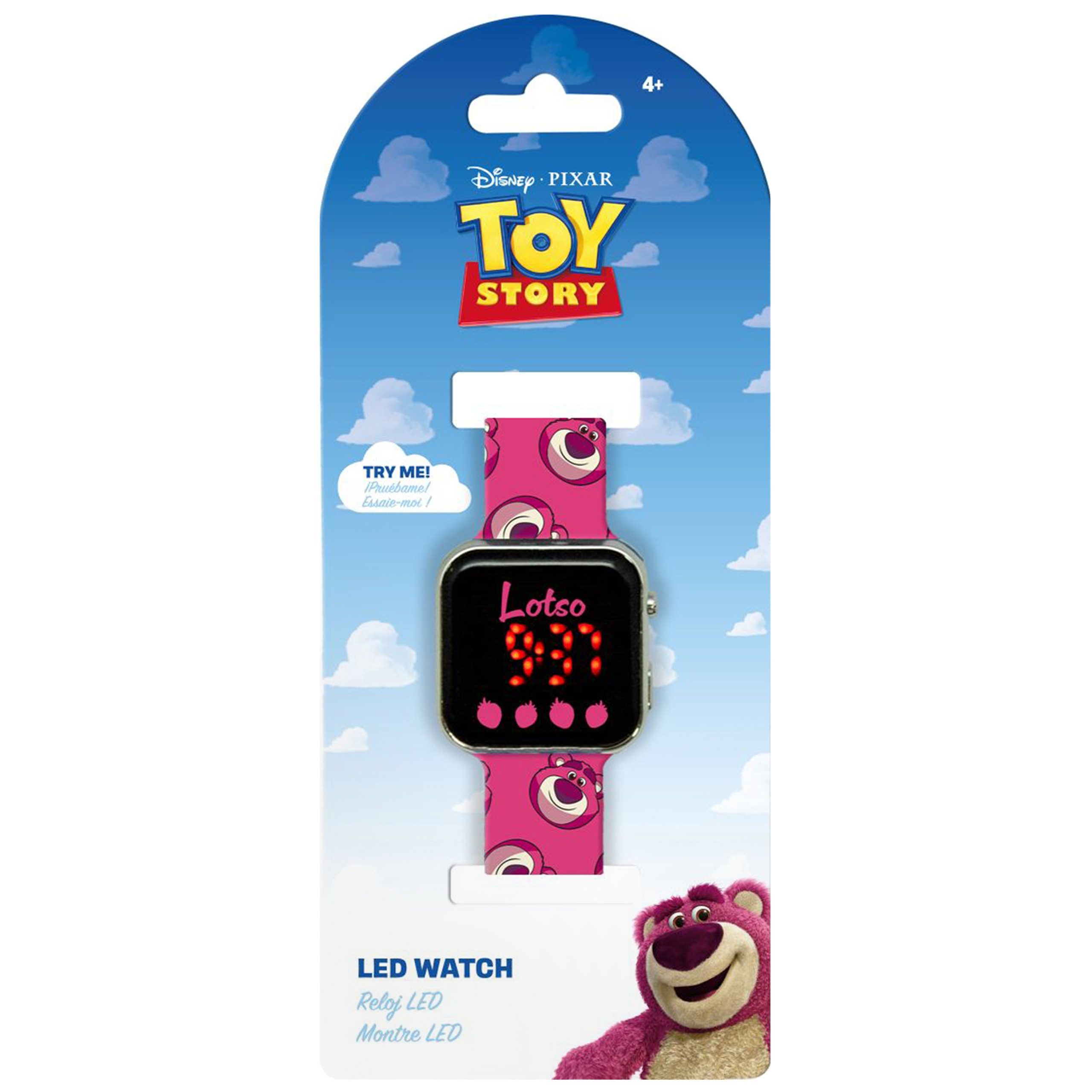 Disney Digitaluhr Disney Toy Story Lotso LED-Digitaluhr für Mädchen, rosa