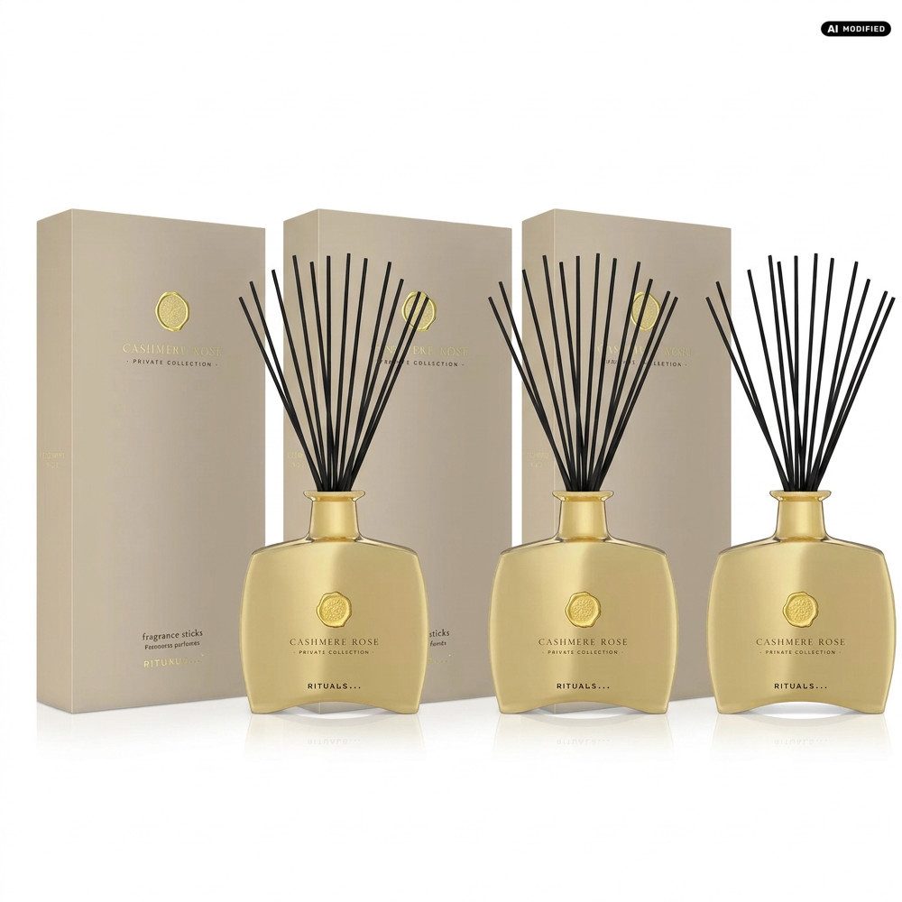 Rituals Duftstäbchen Rituals Cashmere Rose Fragrance Sticks 3er Set (Vorteilspack mit drei luxuriösen Duftstäbchen-Sets, 1-St)