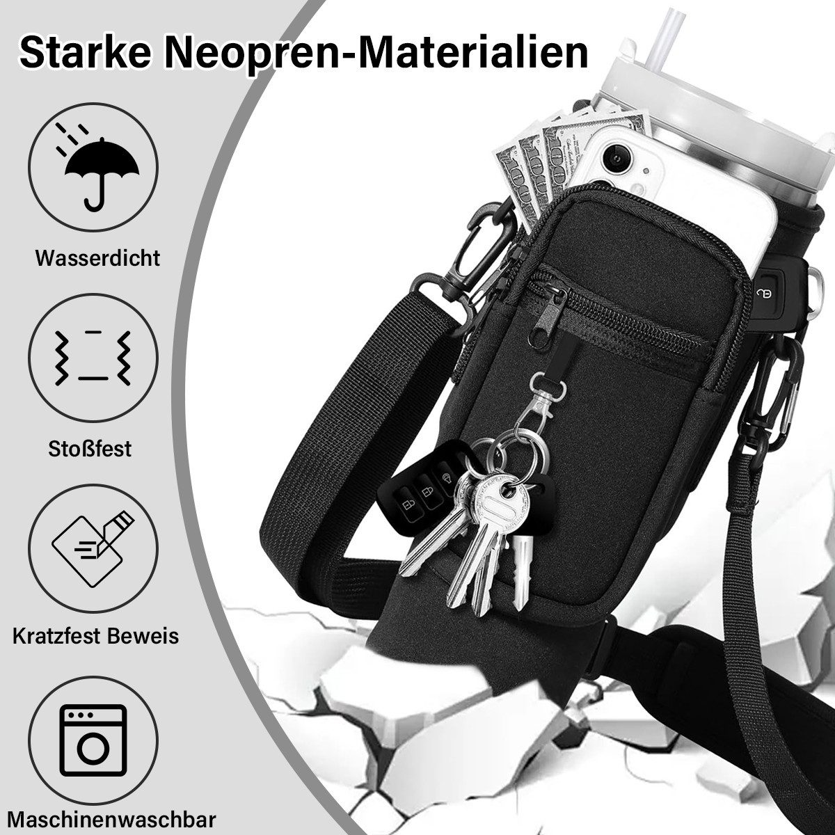 MOPUEA Flaschenhalter Fahrradtasche, Fahrradgepäckträgertasche Fahrrad Kofferraumtasche, (1-St., Großes Fassungsvermögen und praktische Aufbewahrung), Wasserabw – Bild 4 von 5