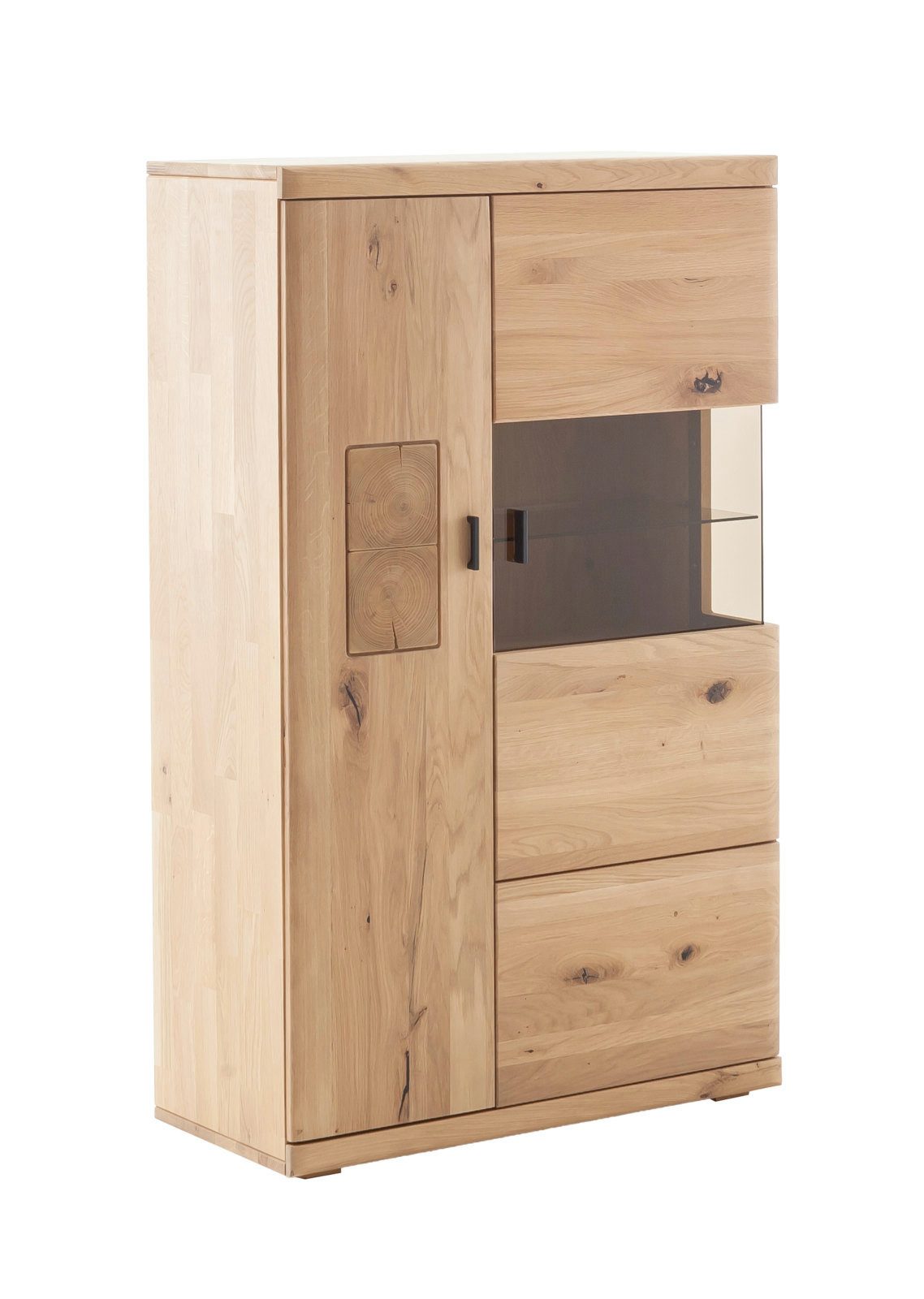 Empinio24 Vitrine Palencia 2-türig halbhoch 83 cm Eiche massiv Palencia