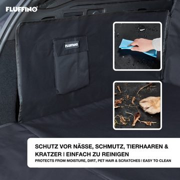 FLUFFINO® Tier-Kofferraumdecke Kofferraumschutz Hund inkl. Ladekantenschutz 107x78cm dunkelgrau