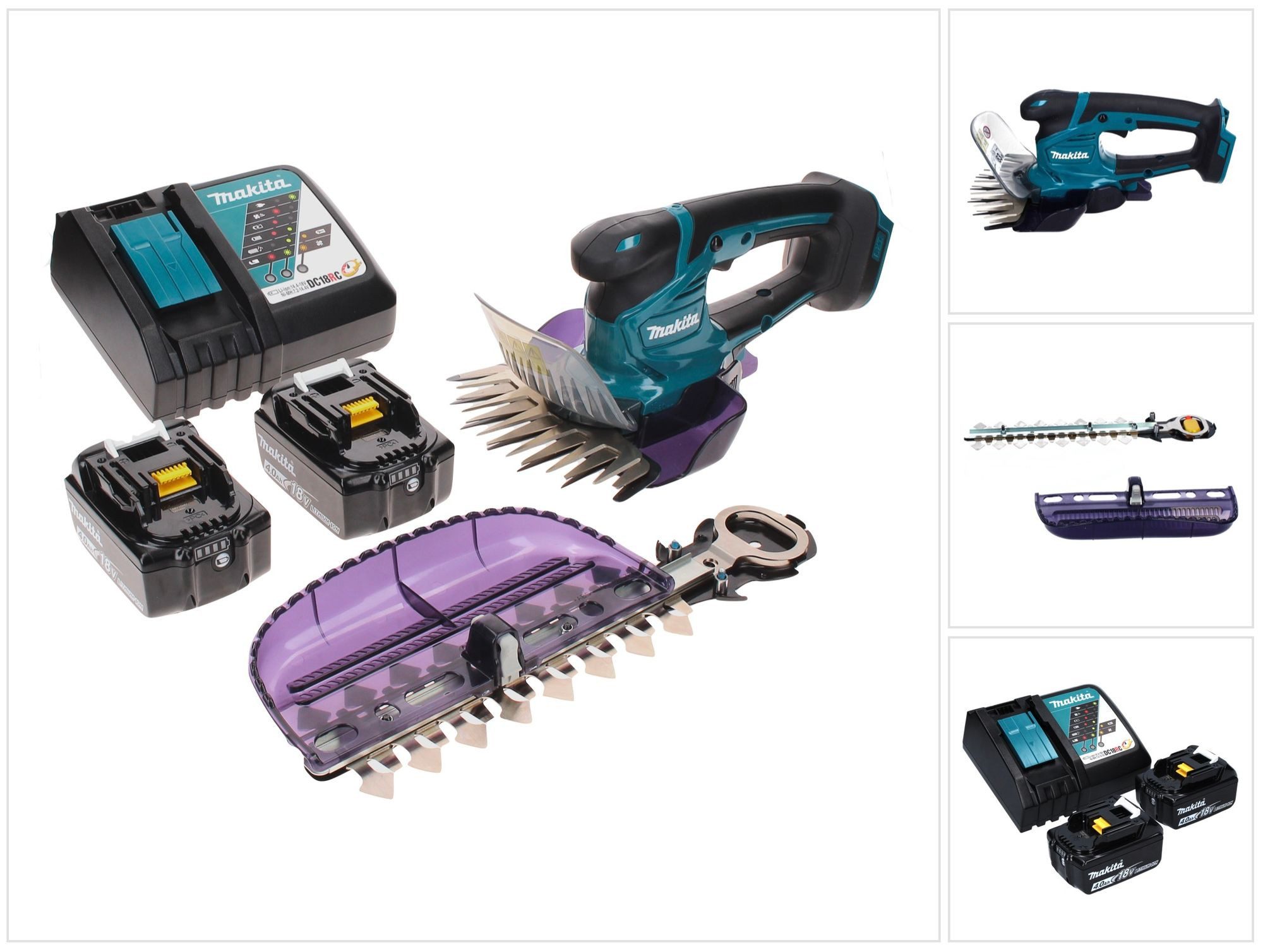 Makita Akku-Grasschere DUM 604 RMX Akku Grasschere 18 V mit Gras- und Strauchscherblatt + 2x
