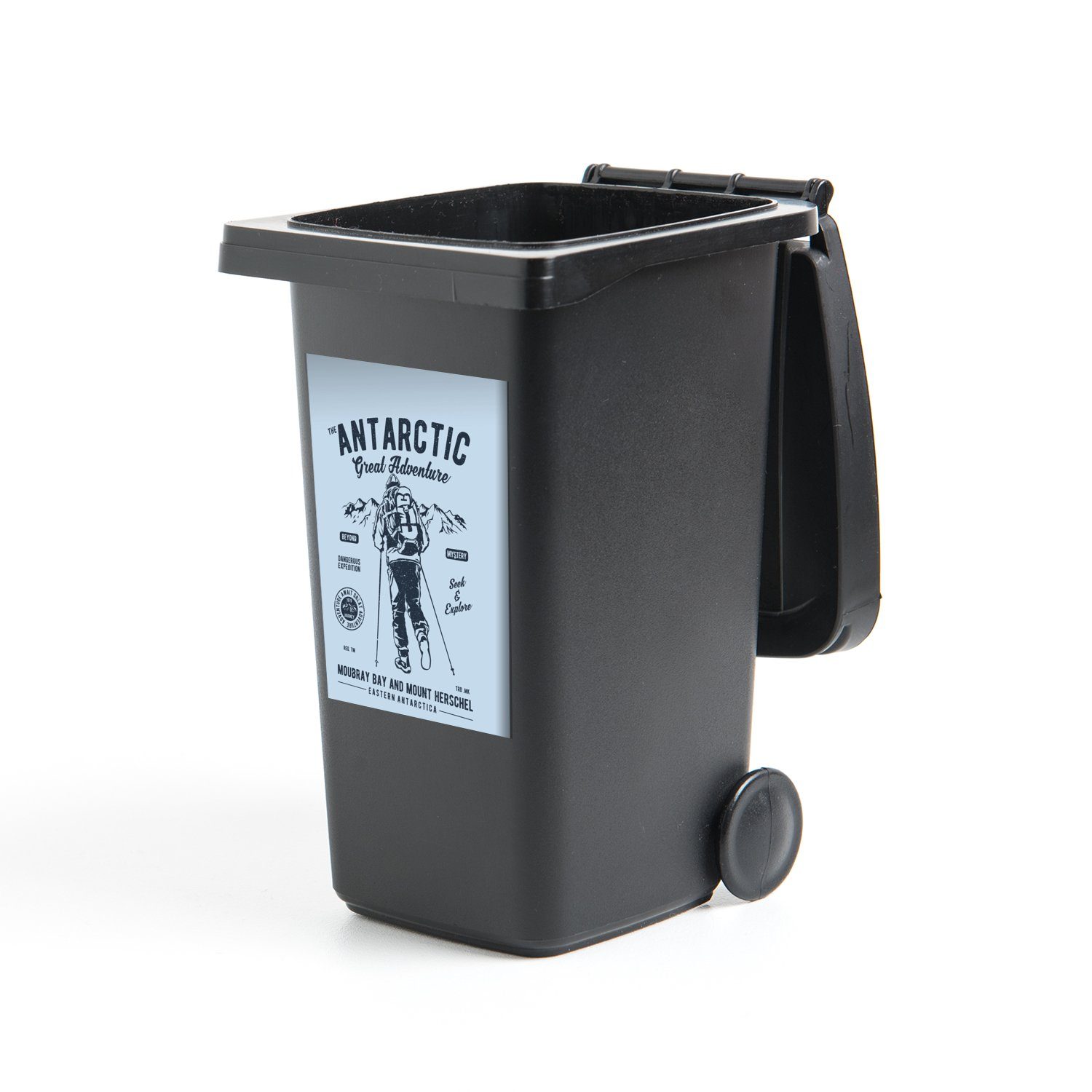 MuchoWow Wandsticker Wandern - Berg - Eiscreme - Vintage (1 St), Mülleimer-aufkleber, Mülltonne, Sticker, Container, Abfalbehälter