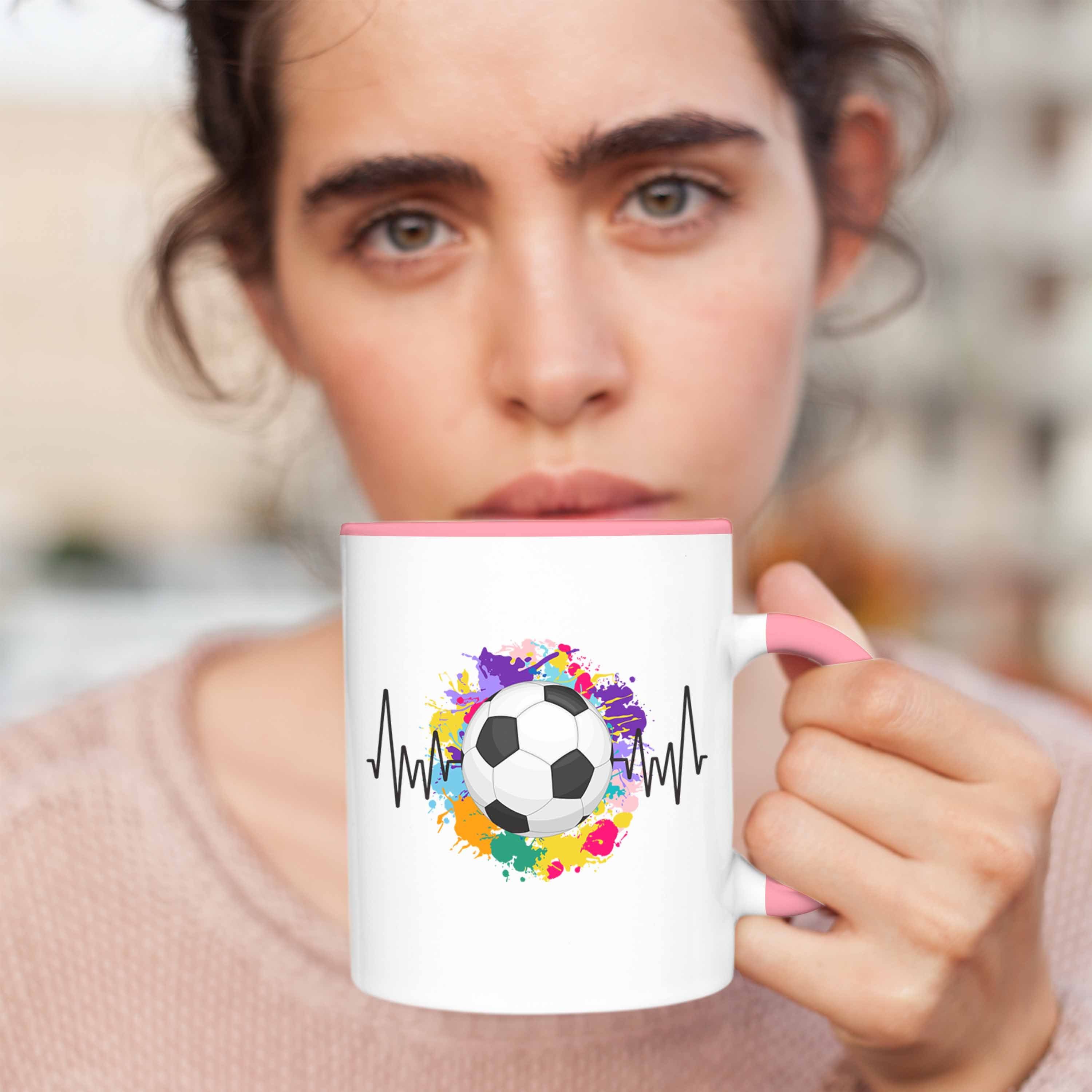 Geschenk Fussball für Tasse Tasse Tr Rosa Herzschlag Spieler Trendation - Fußball Trendation