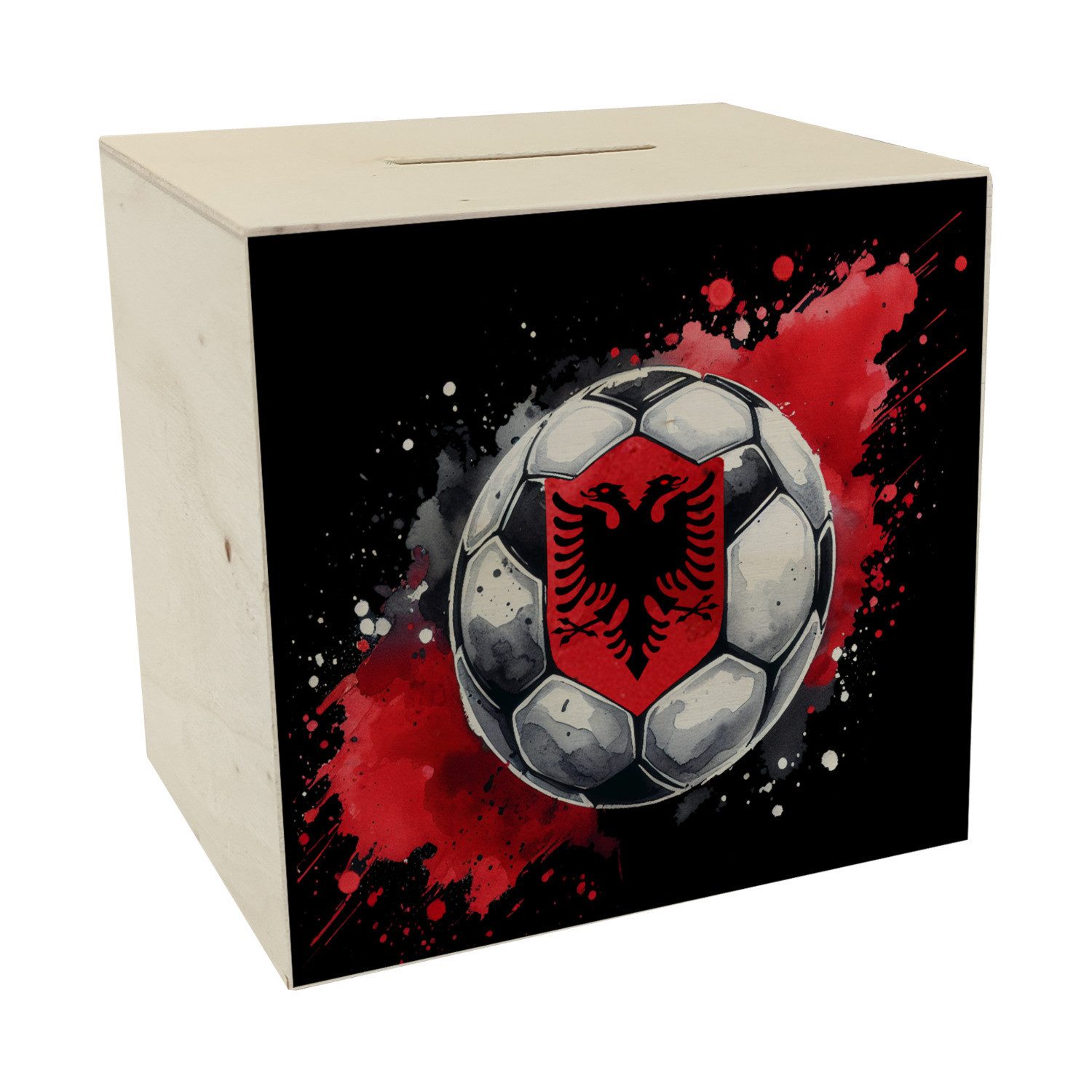 Spardose Fußball Albanien Spardose aus Holz