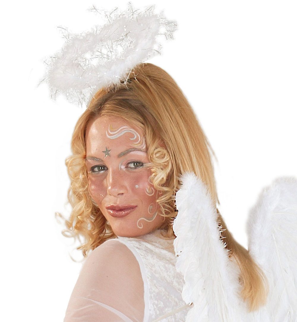 Fries Kostüm Haarreif Engel Heiligenschein Weiß Weihnachten Nikolaus Cosplay