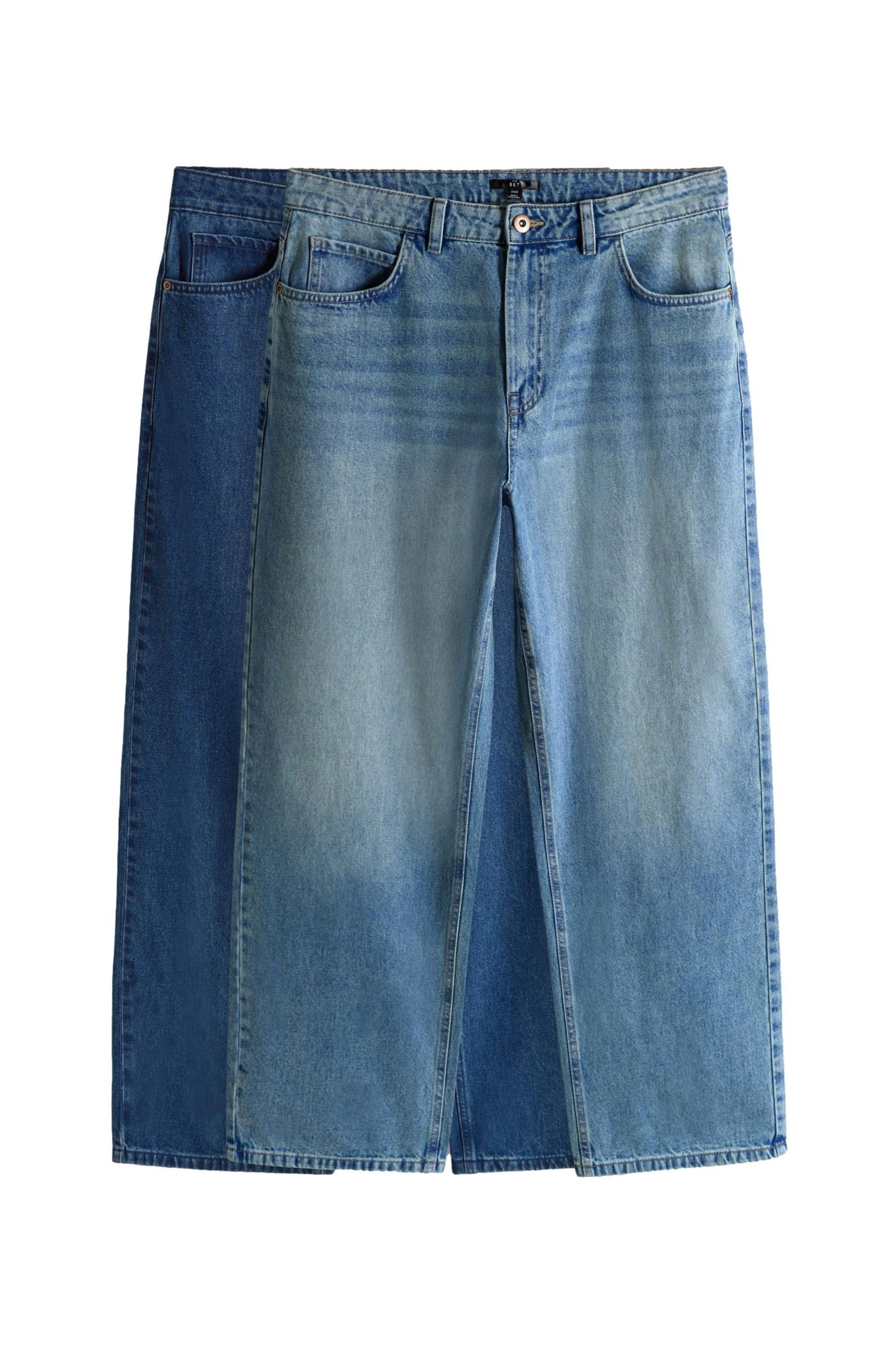 Weite Jeans The Set Baggy Fit Jeans, 2er-Pack