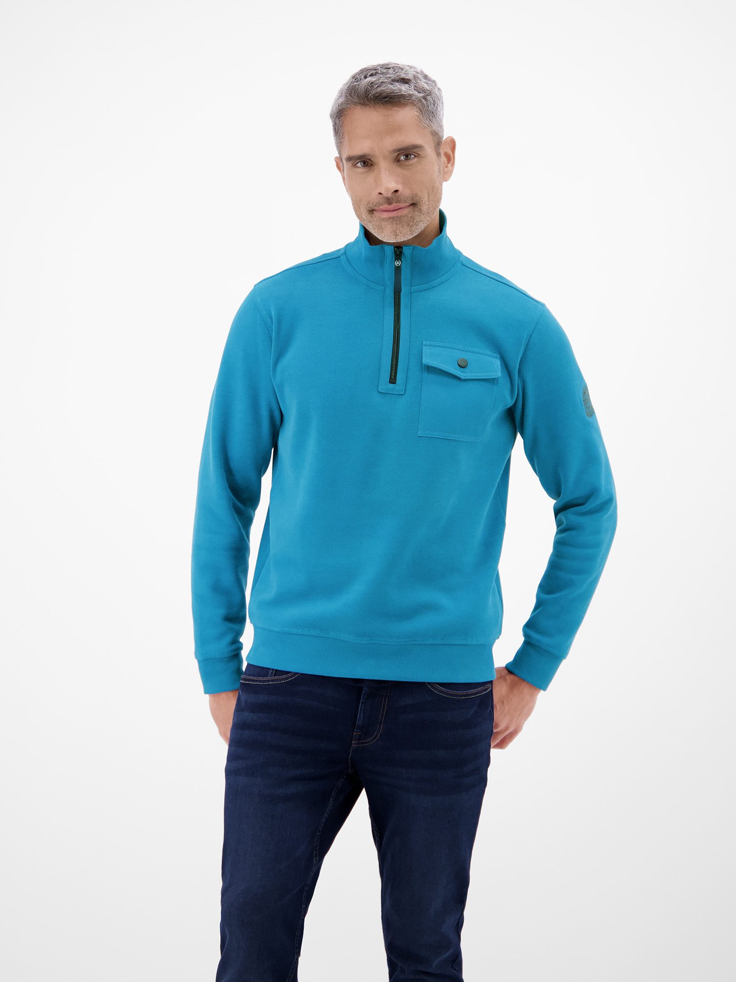 LERROS Sweatshirt LERROS Herren Troyer, stylisch-legér