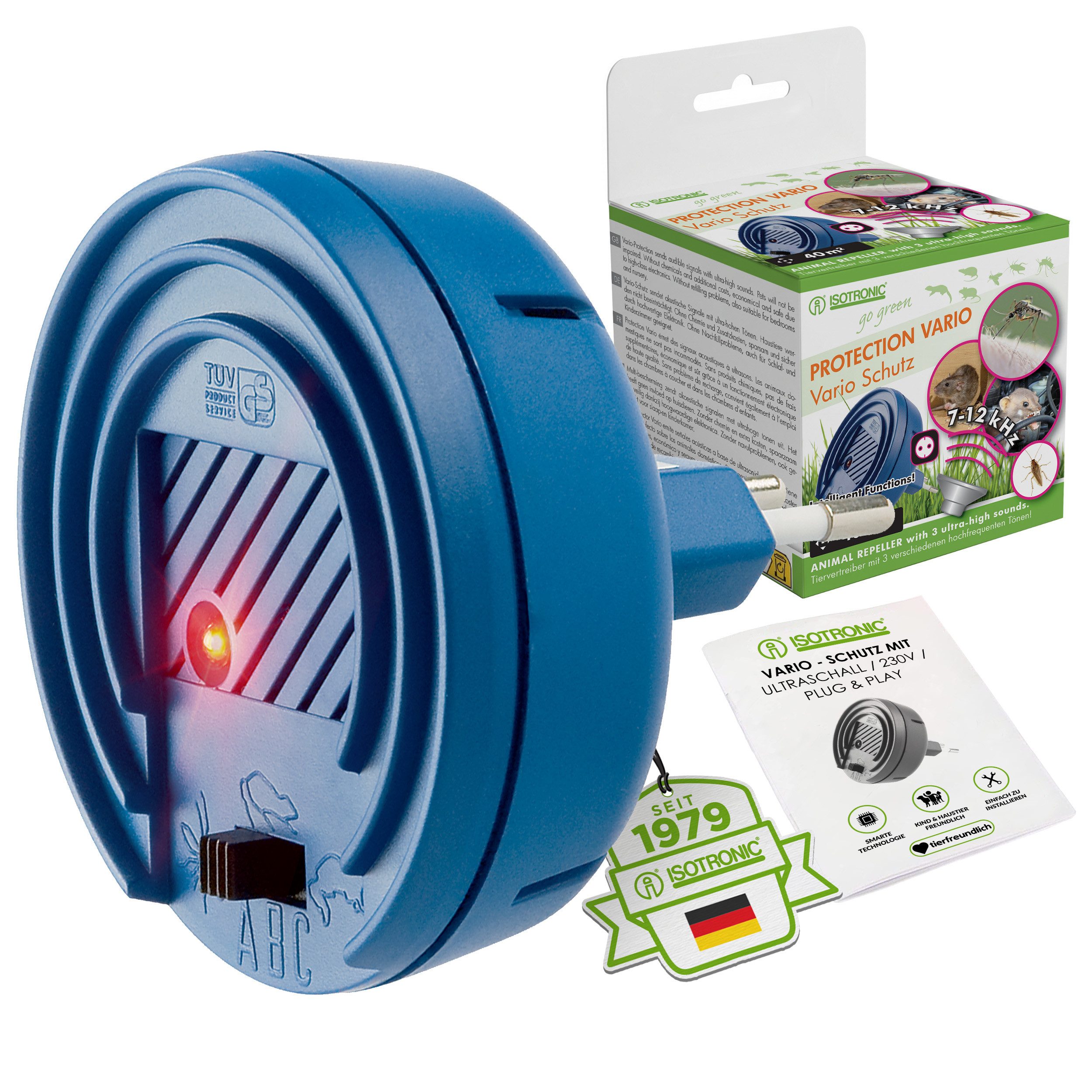 ISOTRONIC Ultraschall-Tierabwehr Isotronic Vario Protector 230V, 1-tlg.