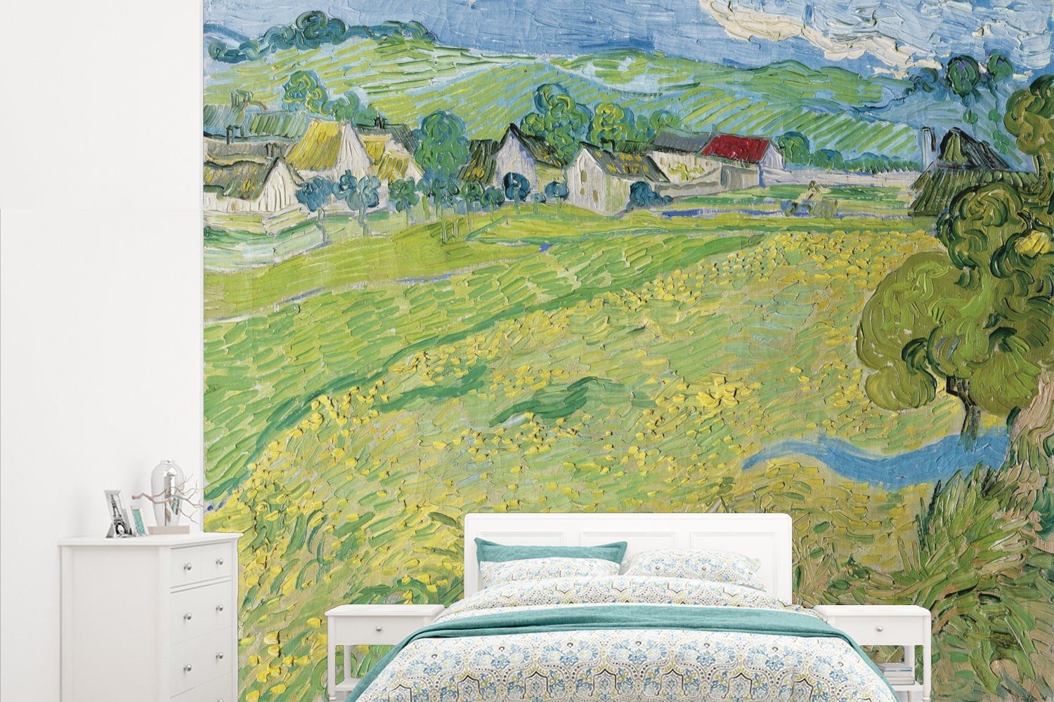 MuchoWow Fototapete Les Vessenots in Auvers - Vincent van Gogh, Matt, bedruckt, (5 St), Vliestapete für Wohnzimmer Schlafzimmer Küche, Fototapete